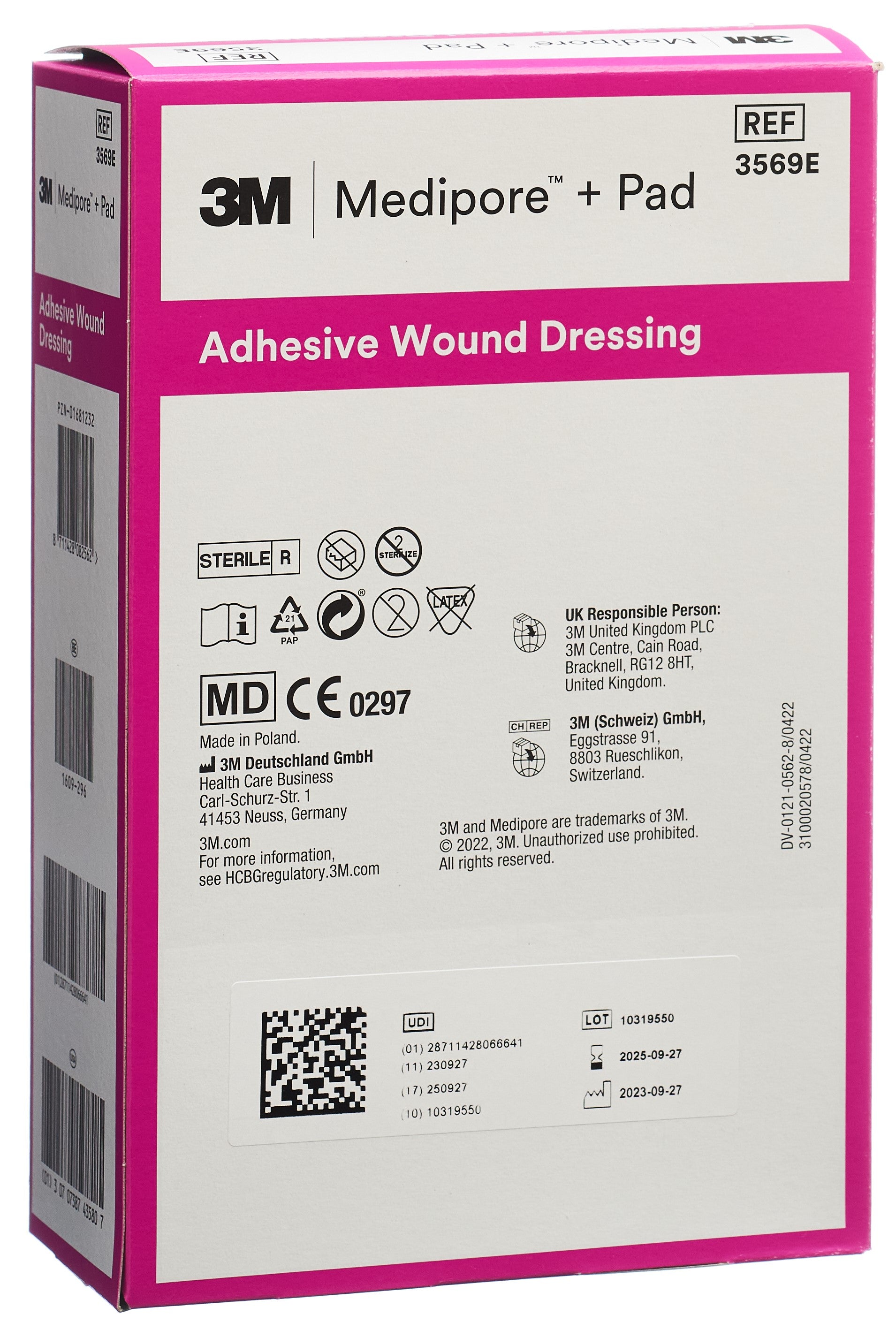 3M MEDIPORE+PAD 10x15cm compr 5x10.5cm (n) 25 pce