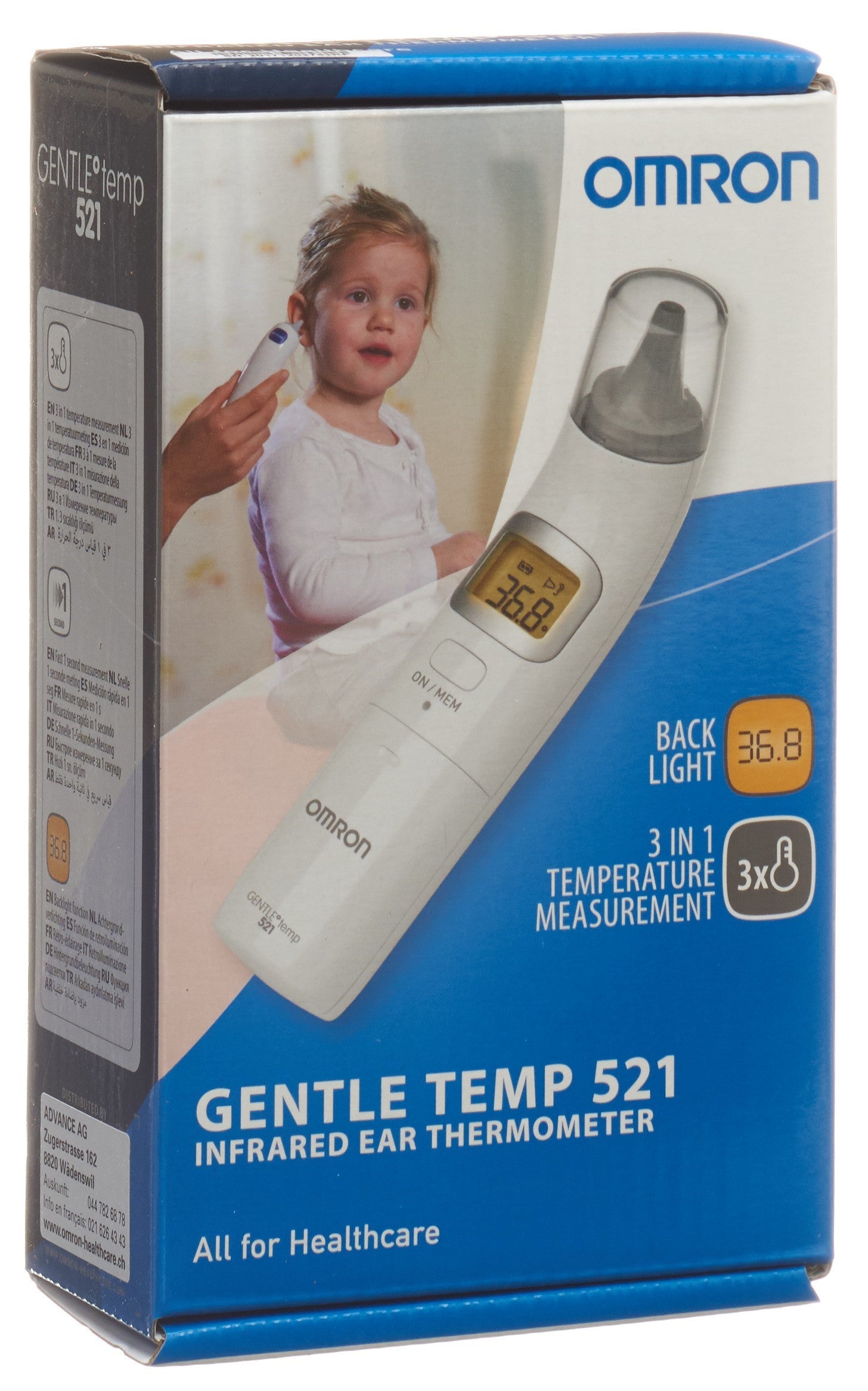 OMRON Gentle Temp 521 Thermomètre Auriculaire Rapide &amp; Fiable | Médical