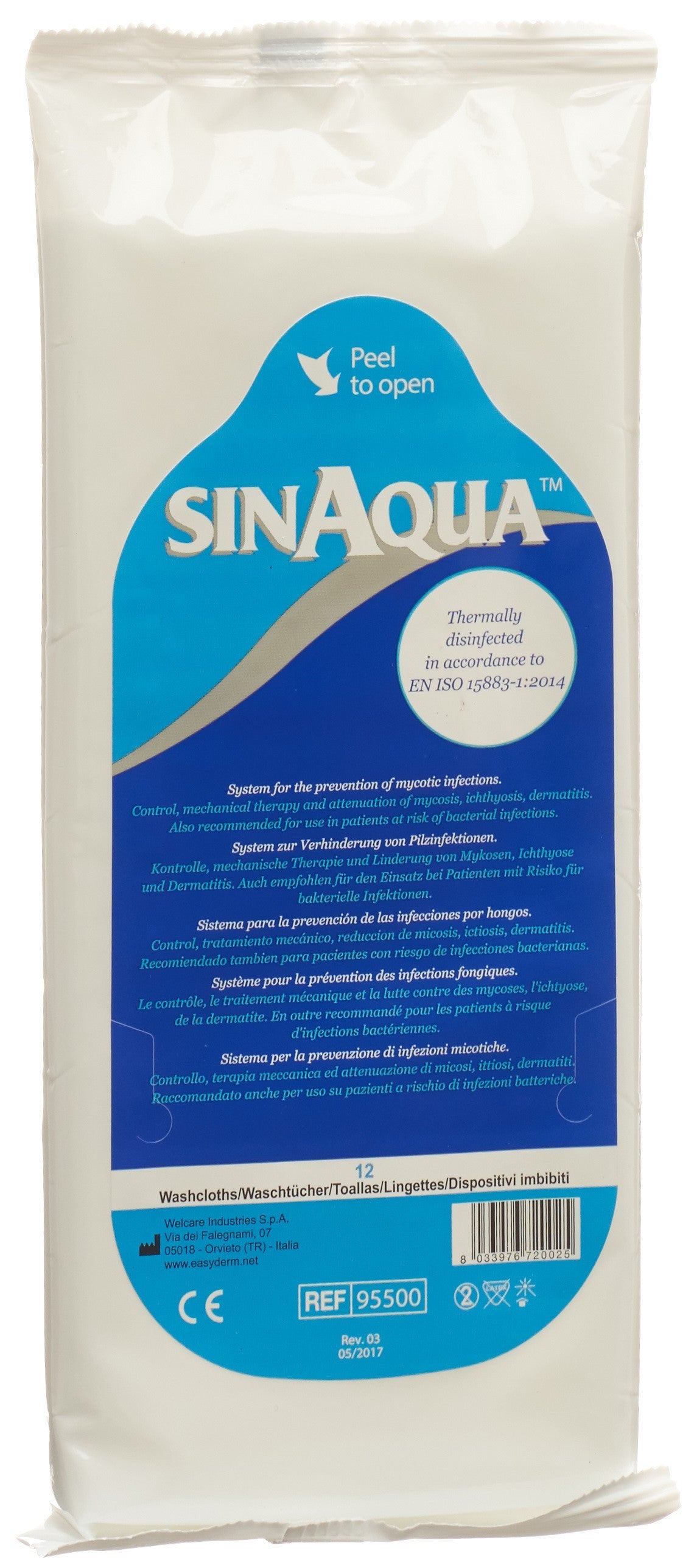 SINAQUA Lingettes Pré-humidifiées Nettoyantes | 12 Pièces