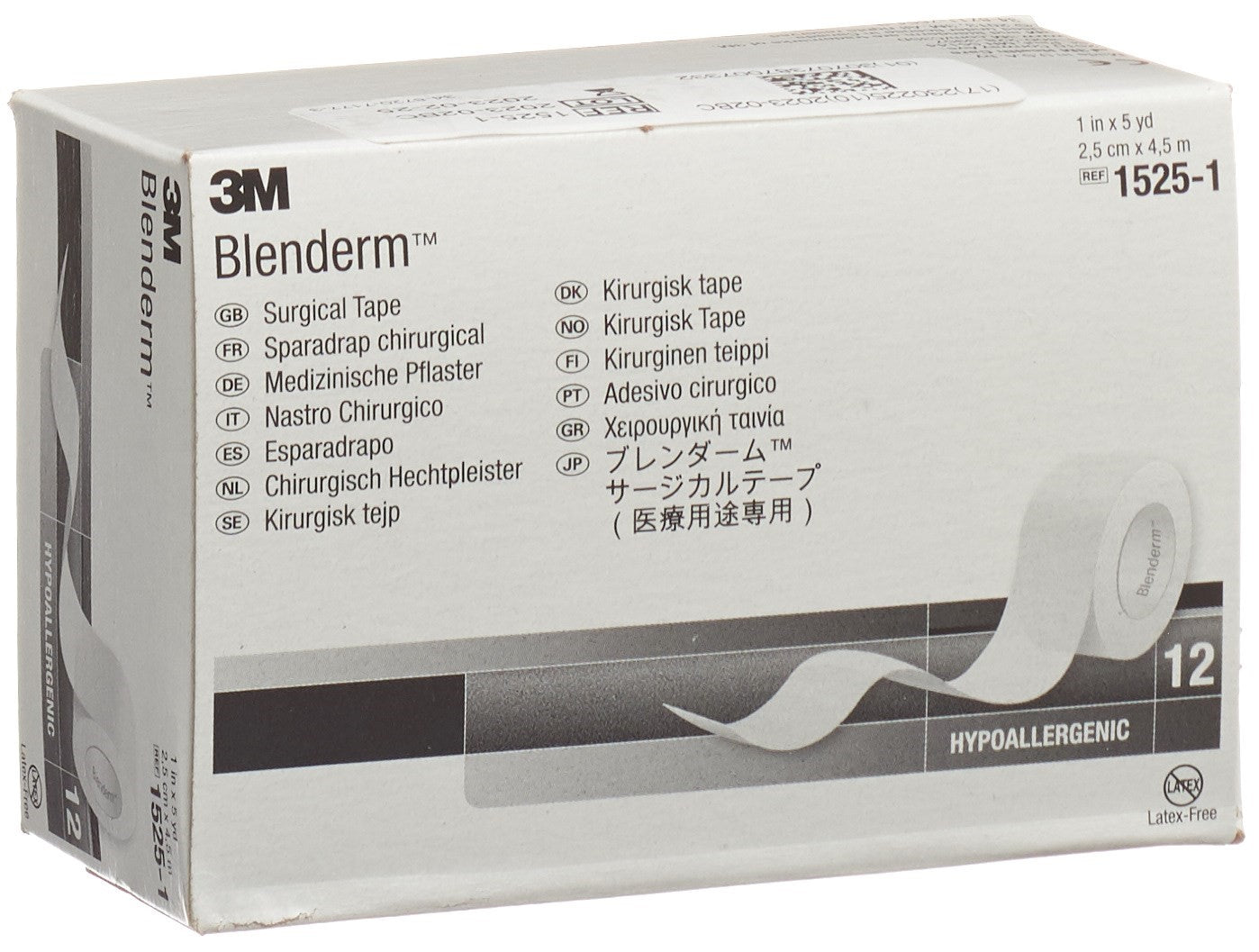 3M Blenderm sparadrap 25mmx4.57m occlusif 12 pce