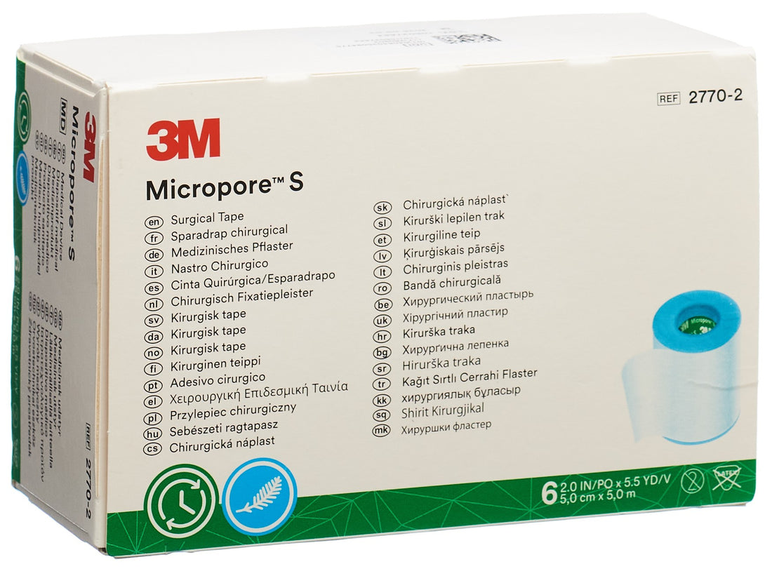 3M MICROPORE S sparadrap silico 5cmx5m (n) 6 pce