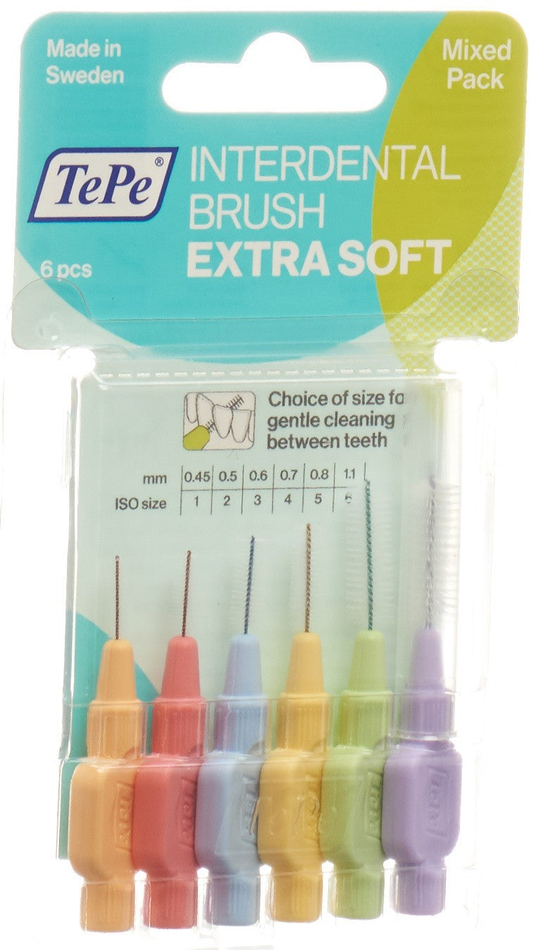 TEPE Brossettes Interdentaires X-Soft Assorties 6 Pièces | Nettoyage Doux