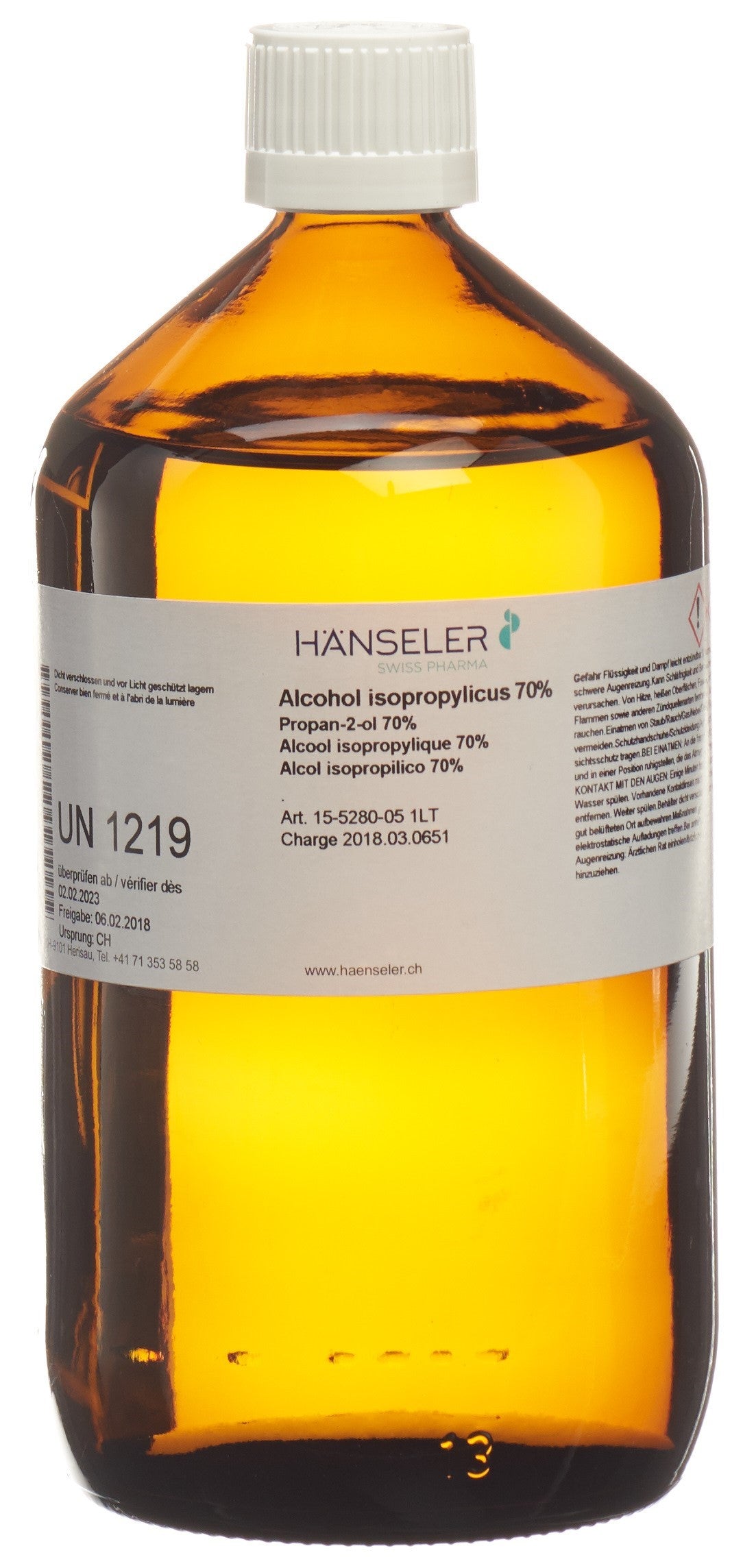 HÄNS Alcool Isopropylique 70% Désinfectant | 1 Litre