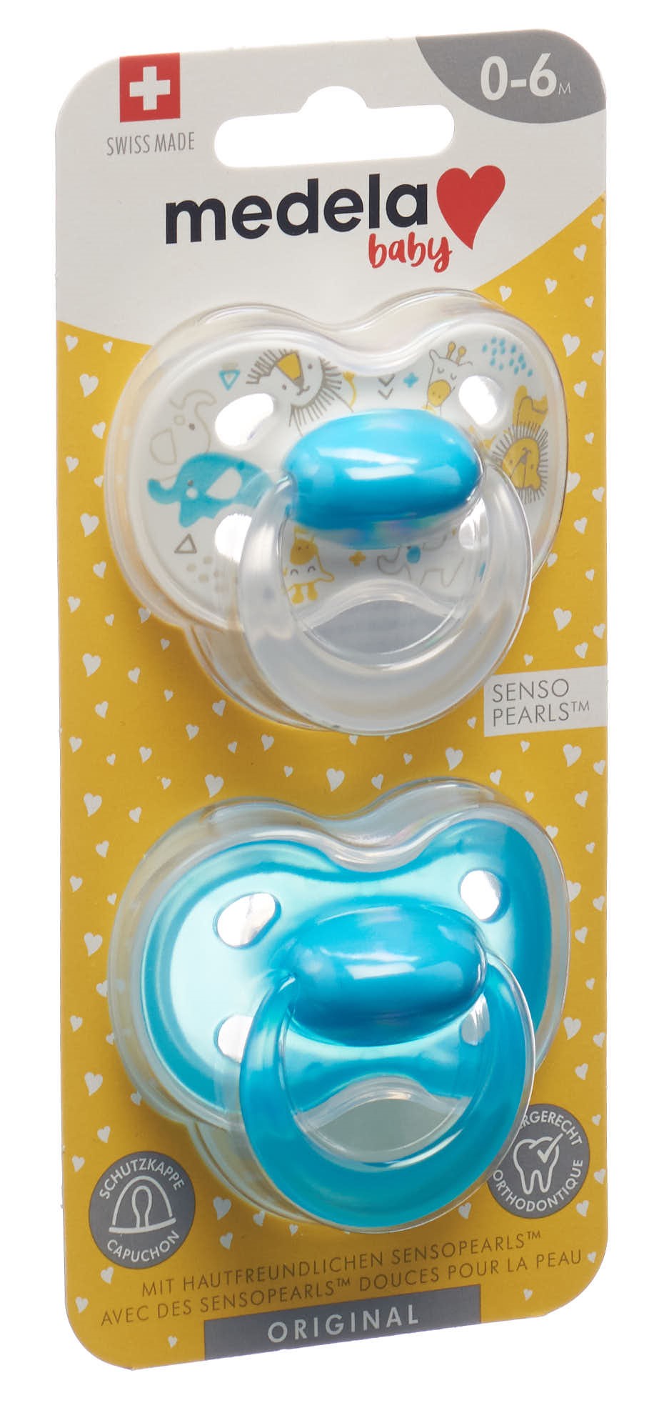 Medela Sucette Original Bébé 0-6 Mois Apaisante | Lot 2 Bleu