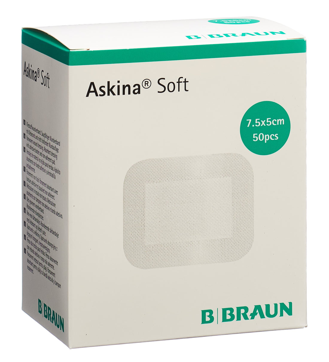 ASKINA Soft Pansement Non-Tissé Auto-Adhésif 5x7.5cm | 50 Pièces