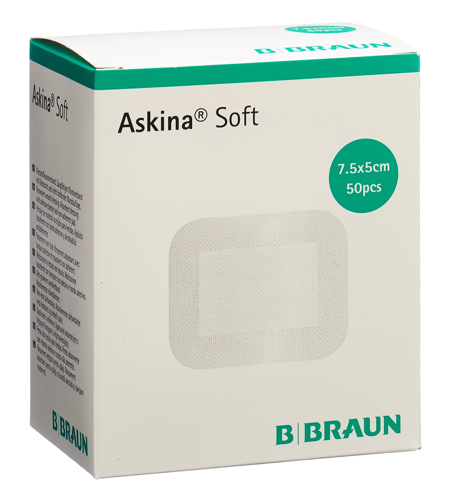 ASKINA Soft Pansement Non-Tissé Auto-Adhésif 5x7.5cm | 50 Pièces