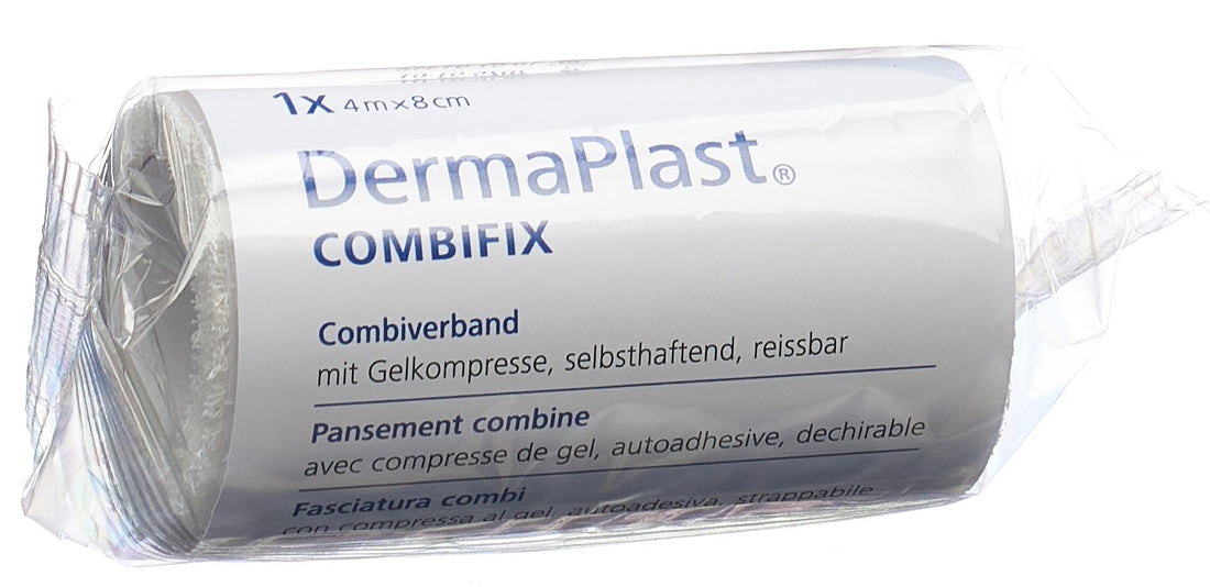 DERMAPLAST Combifix Pansement Compressif Corps 8 cm x 4 m Fixation Douce