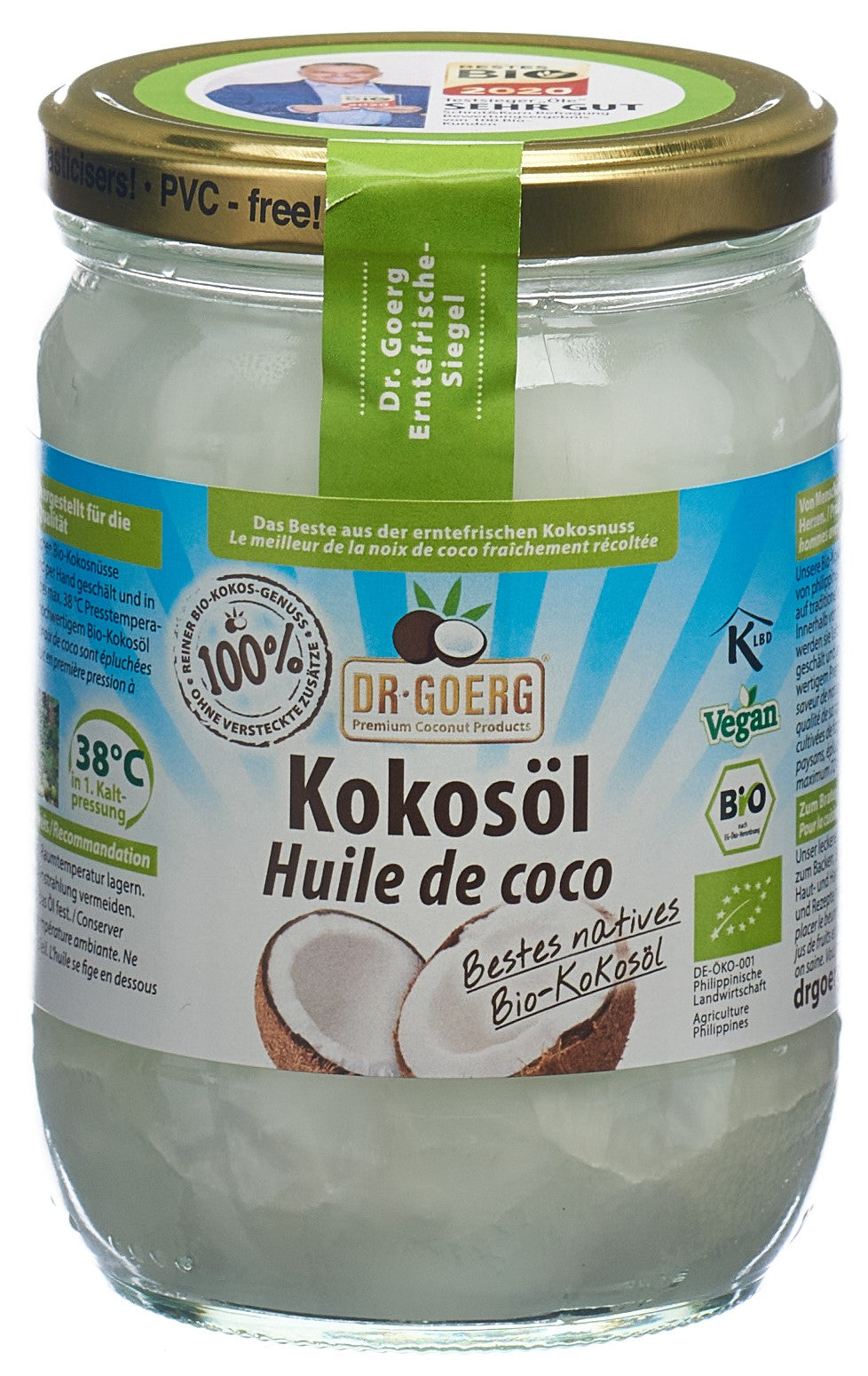 DR. GOERG Huile de Coco Vierge Bio 500 ml | Soin Naturel