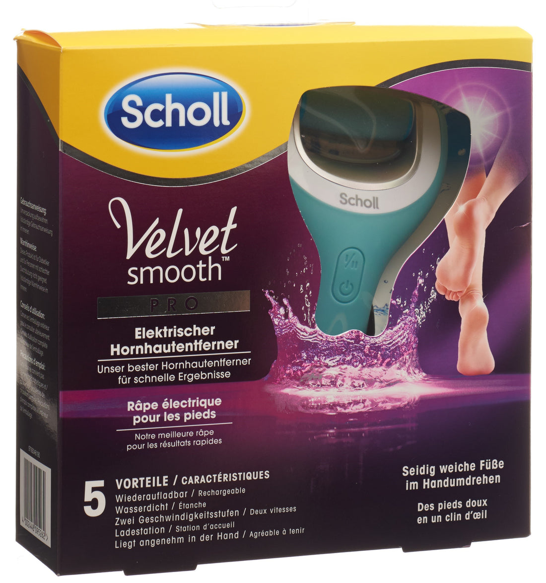 Scholl Velvet Smooth Râpe Électrique Professionnelle Pieds Doux | Appareil
