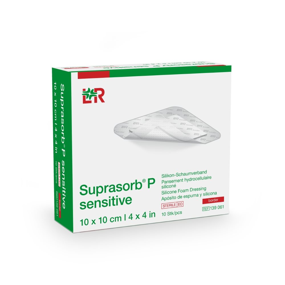 SUPRASORB P sensitive border Pansement 10x10cm | 10 pièces