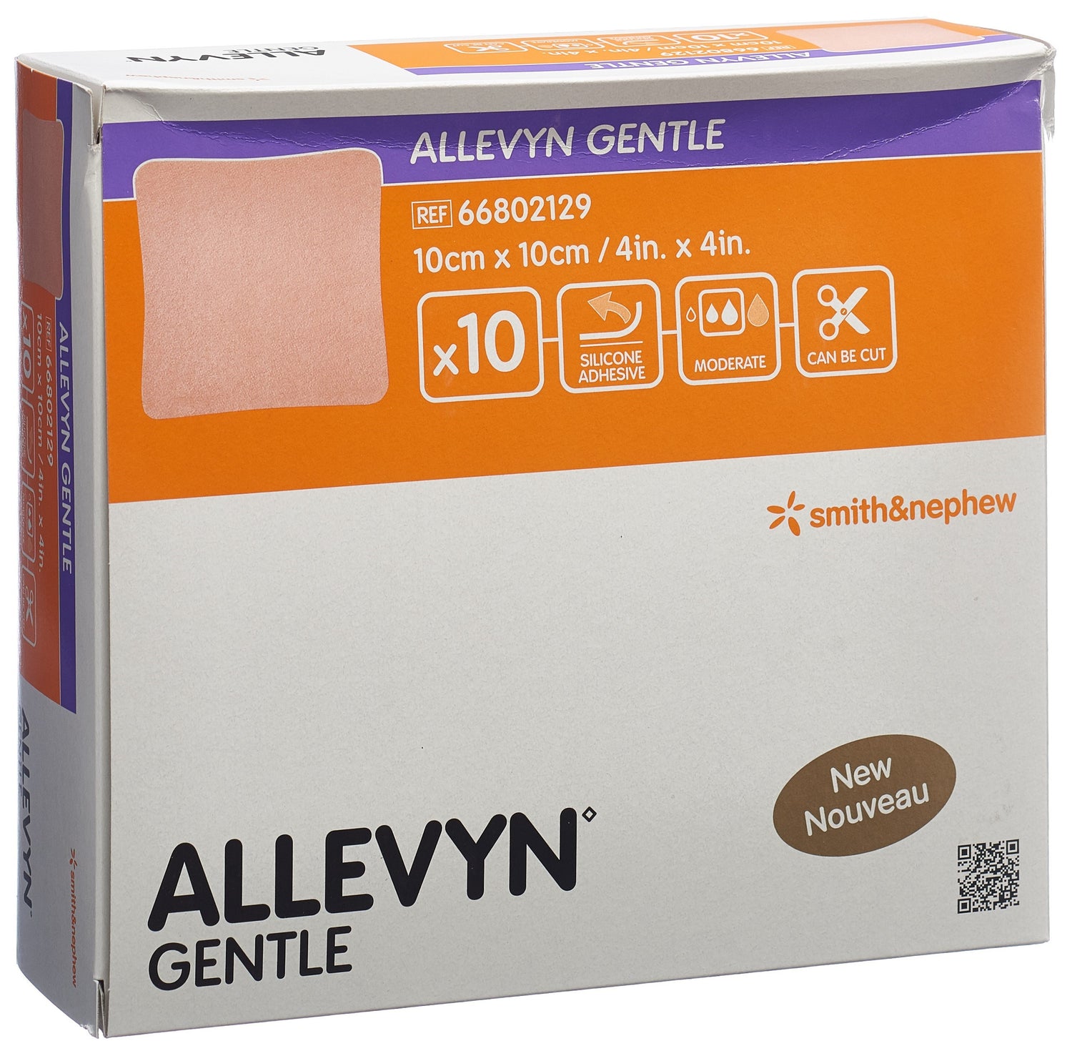 ALLEVYN GENTLE Pansement Mousse Cicatrisant 10x10cm 10 Pièces