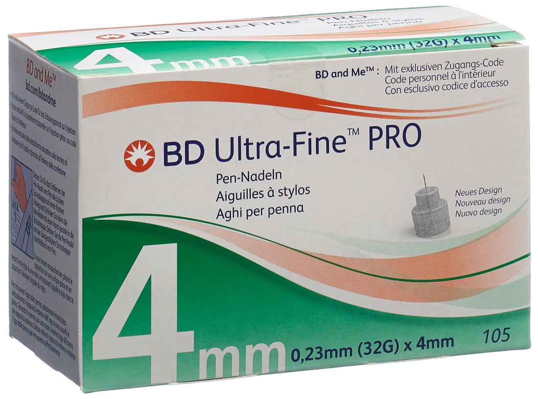 BD Ultra-Fine Pro Aiguilles Stylo 32G 0.23x4mm 105 Pièces Confort