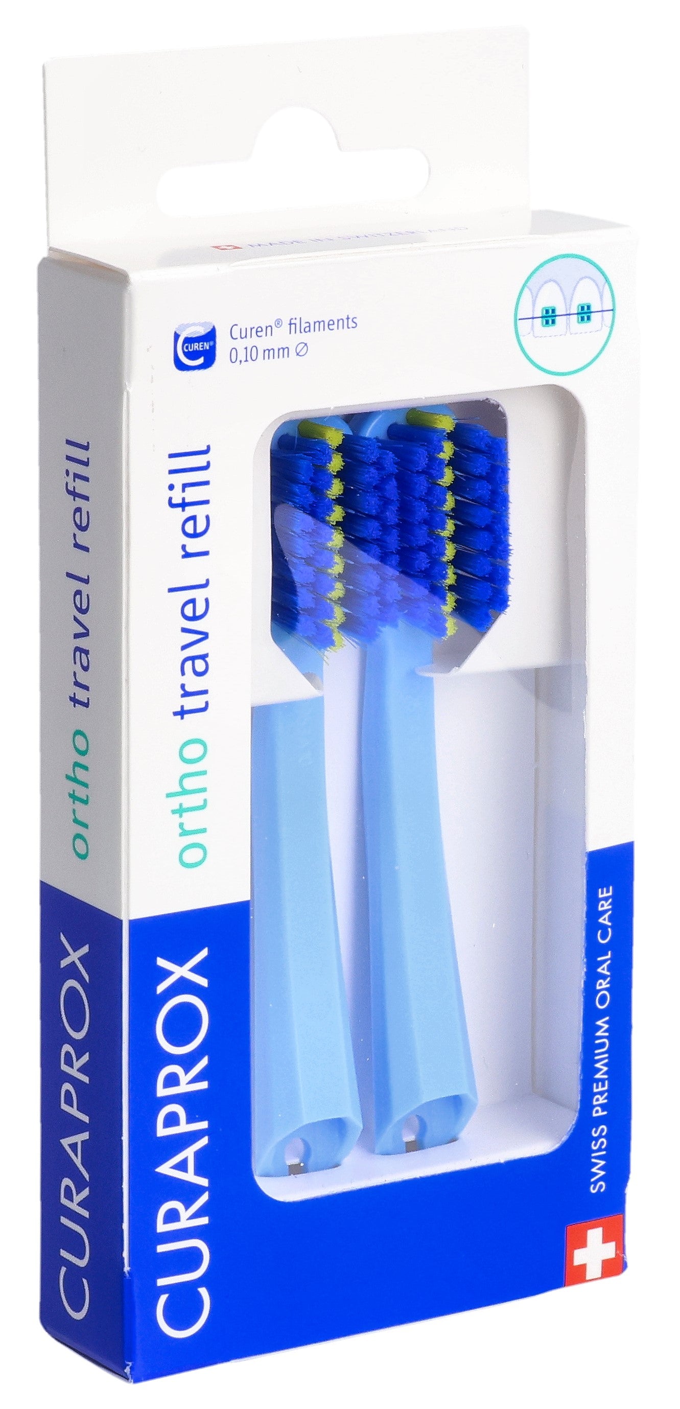 CURAPROX CS 5460 Set Voyage Orthodontie Recharge Bleu | Brosse à Dents Souple