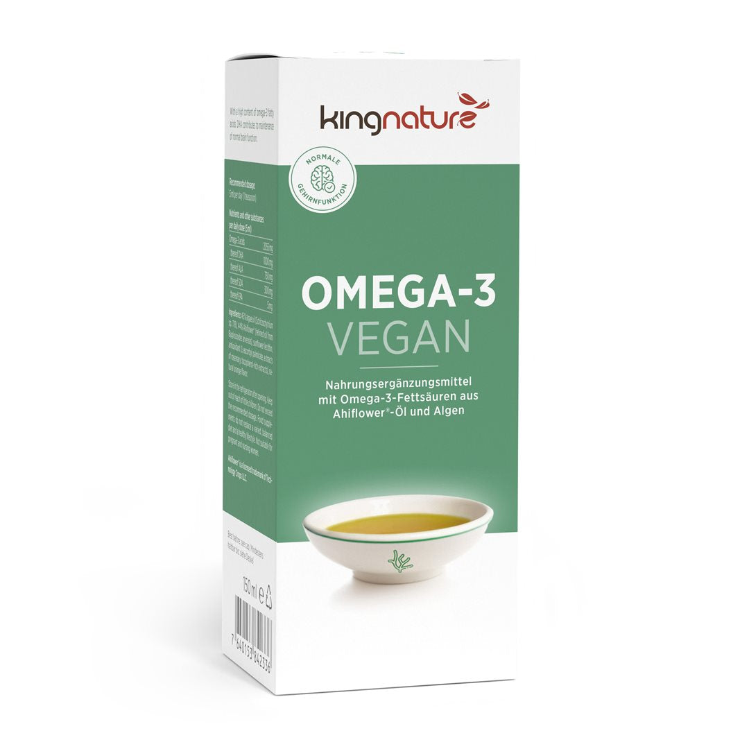KINGNATURE Omega-3 Vegan Liquide | Cœur &amp; Cerveau | 150 ml