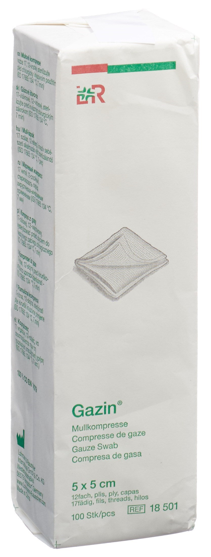 GAZIN Compresses Gaze Stériles 5x5cm 12 Plis | Soin Blessures 100 Pièces