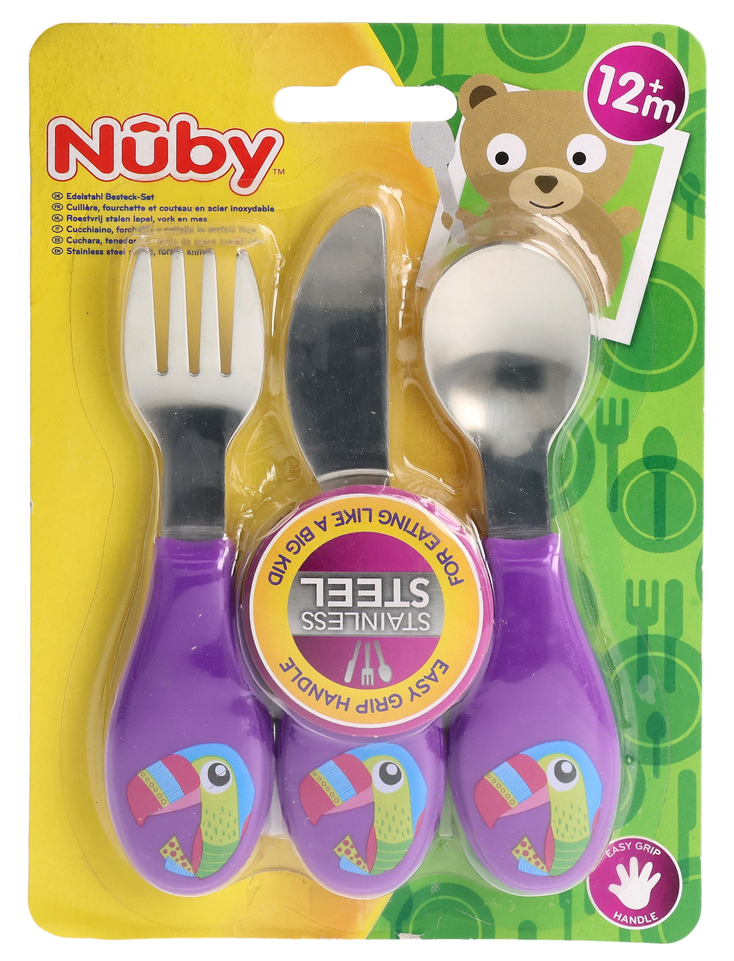 NUBY Set Couverts Bébé Inox Bébé Sûr &amp; Durable | 1er Âge