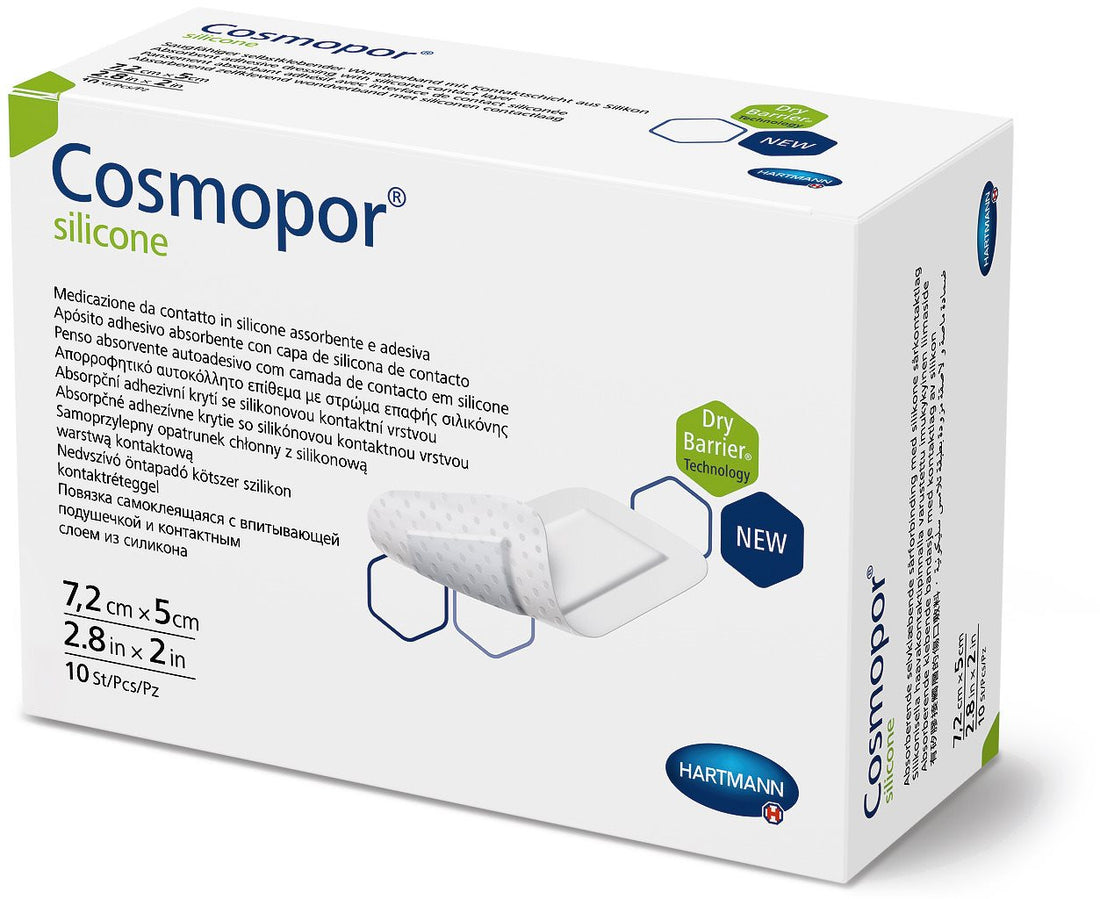 COSMOPOR Pansement Silicone 7.5 x 5 cm Cicatrisation Douce | 10 Pièces