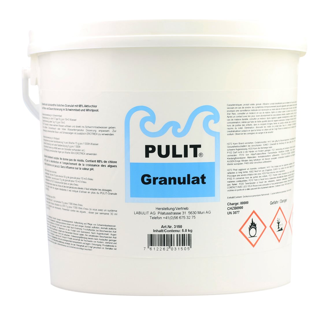 PULIT Granulés Désinfectants Chlore 5 kg | Eau Pure