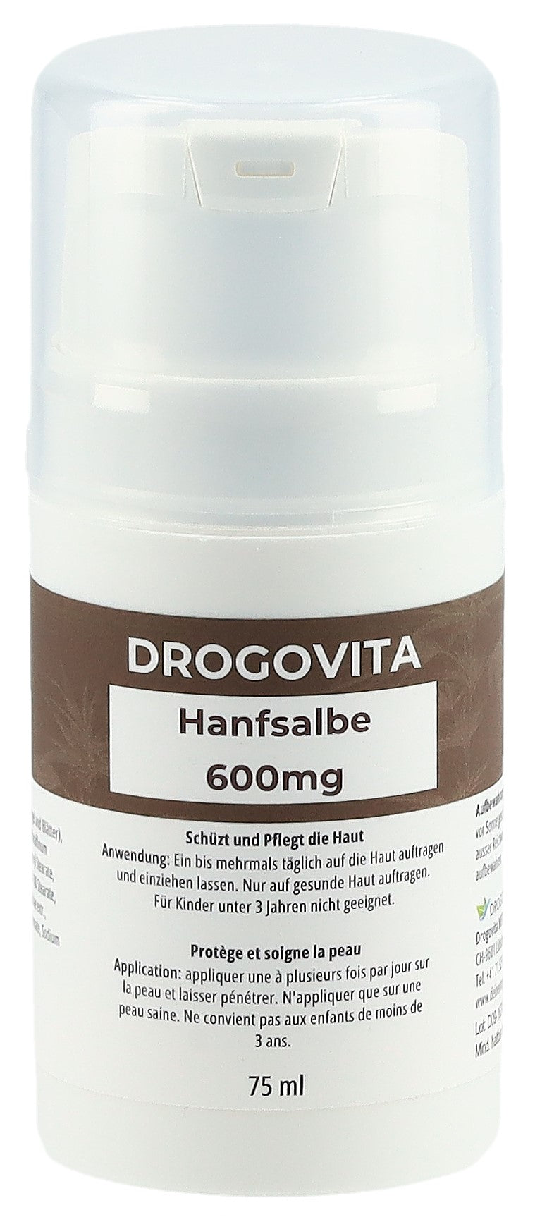 DROGOVITA Pommade Chanvre 600mg Bien-être Articulaire 75 ml