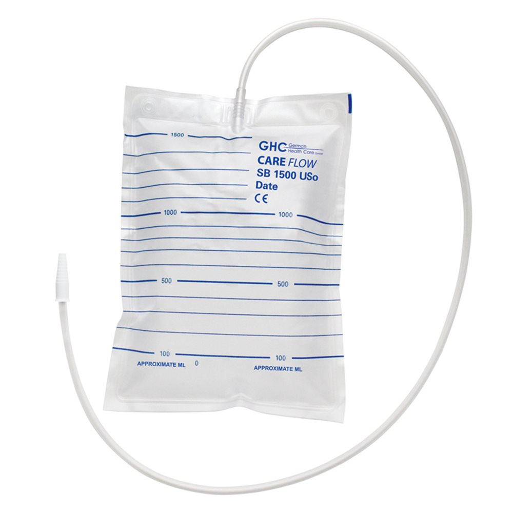 GHC CAREFLOW 1.5L Poche de Recueil Urinaire 90cm | Lot 10 Pièces