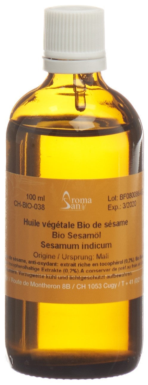 AROMASAN Huile Végétale Sésame Bio 100 ml Soin Naturel