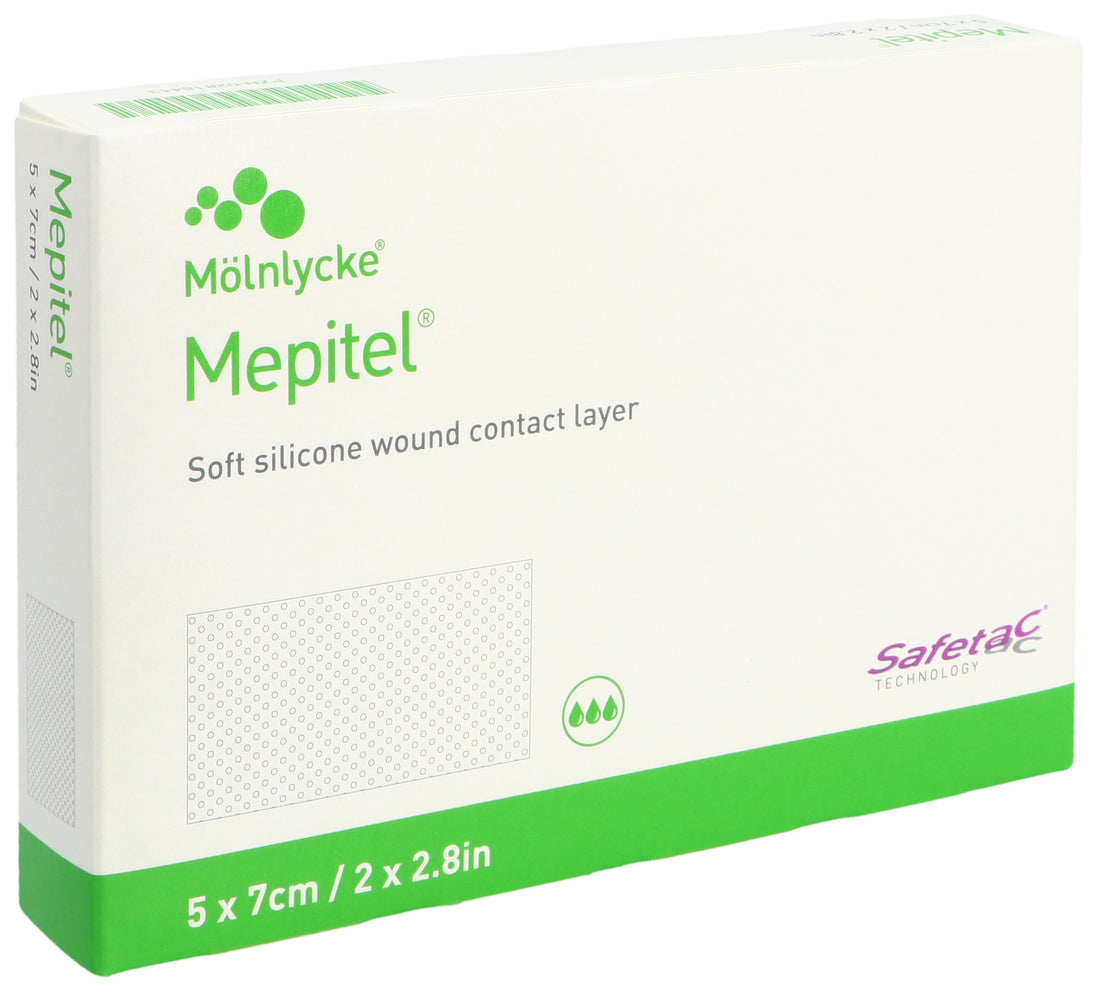 Mölnlycke Mepitel Pansement Silicone Soin Plaie 5x7cm Boîte 5 Pièces