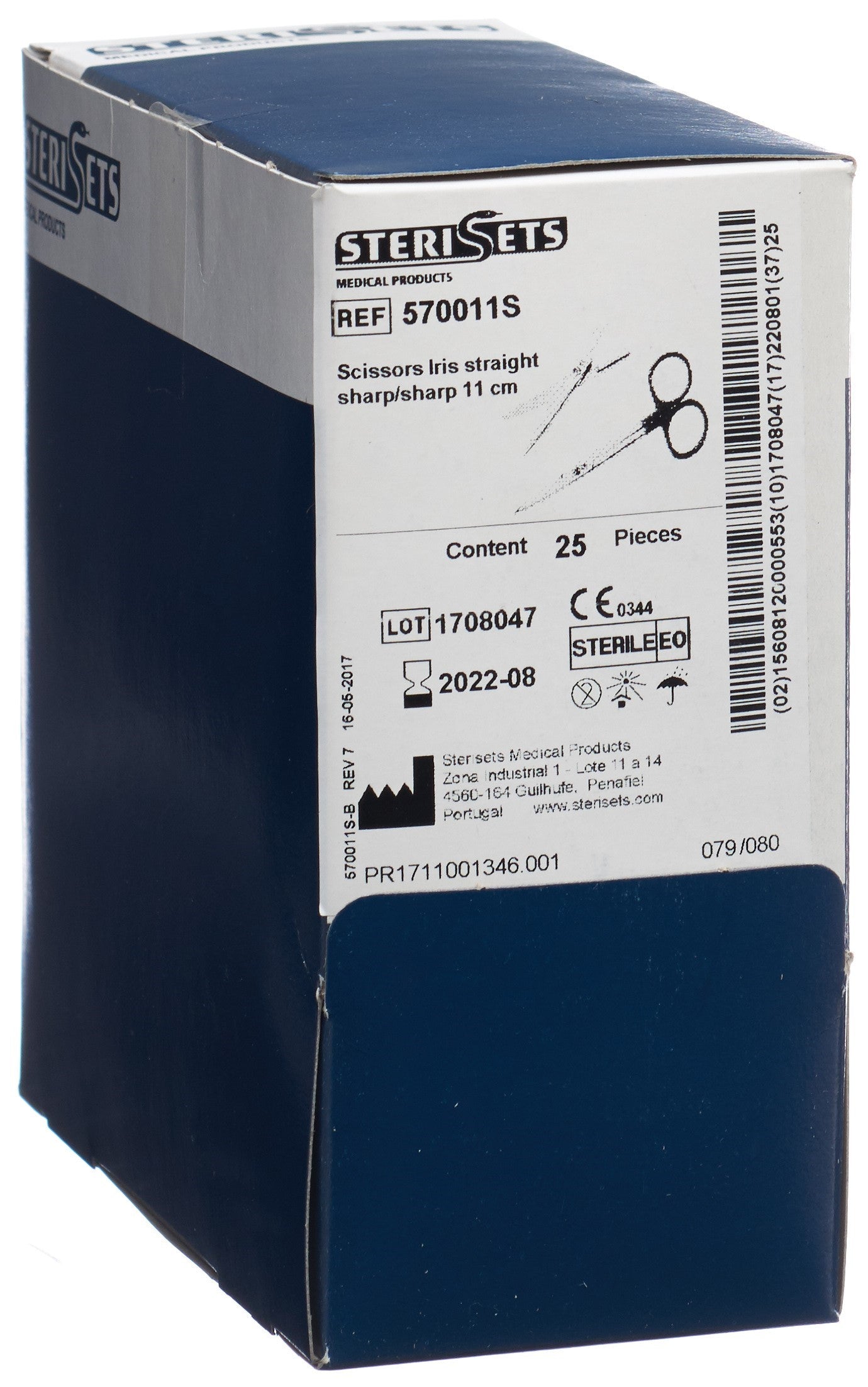 AICHELE 1x stéril ciseaux iris droit 11cm 25 pce