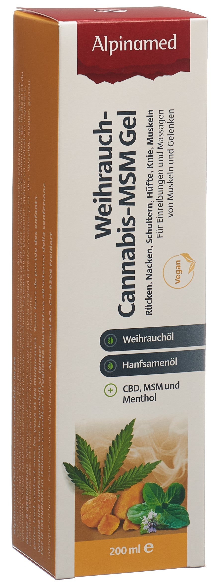 ALPINAMED Gel Encens &amp; Cannabis Bio | Soulagement Articulaire 200 ml