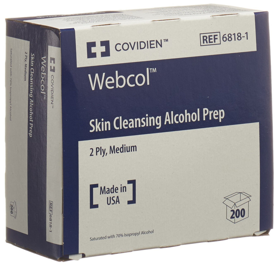 WEBCOL tampons alcool 3.3x3.1cm stérile 200 pce