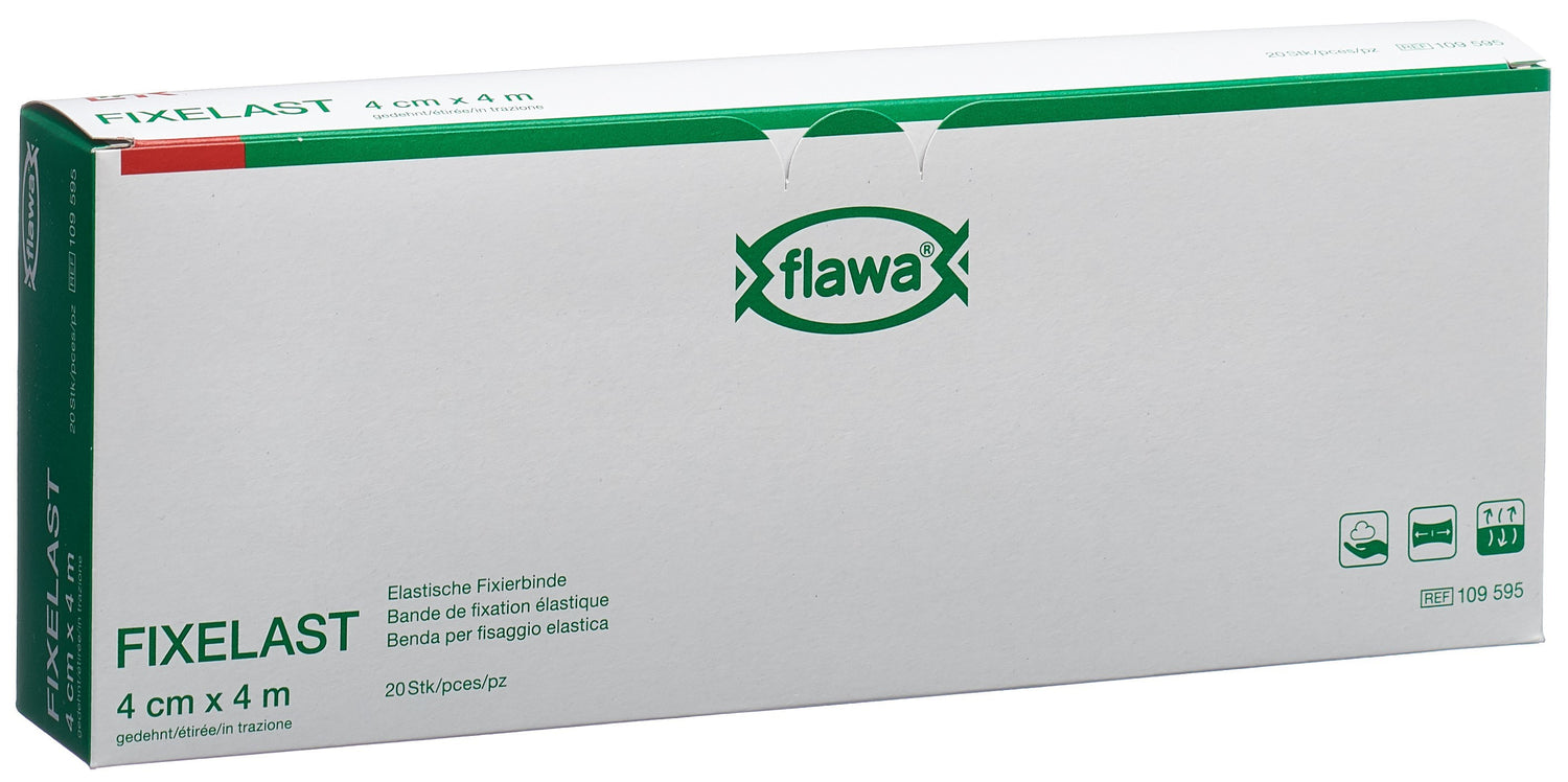 FLAWA Fixelast Bande Gaze Adhésive 4cm x 4m - Lot de 20 | Soin Blessure