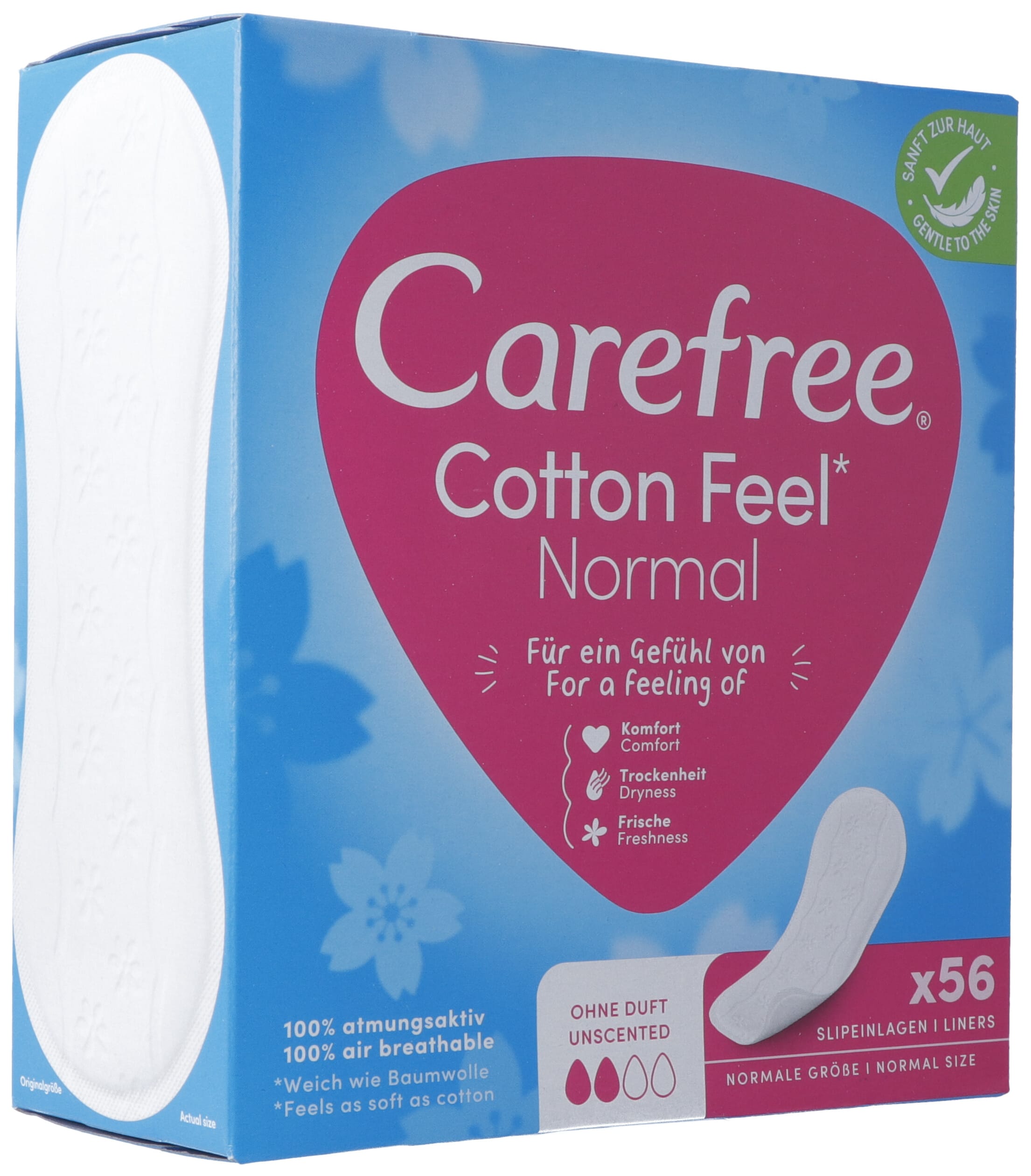 CAREFREE Cotton Feel Protège-slips Confort Absolu | Lot 56 Pièces
