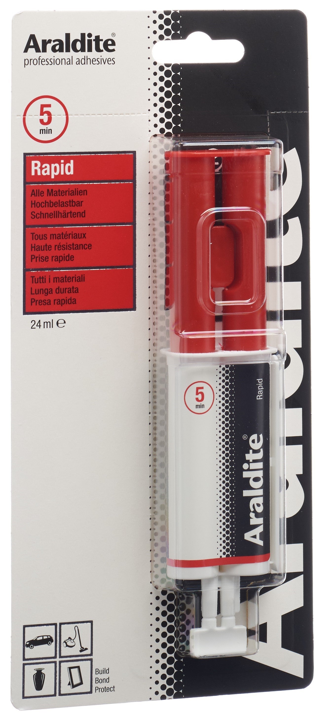 Araldit Rapid Adhésif Colle 2 Composants 12 ml Fixation Forte