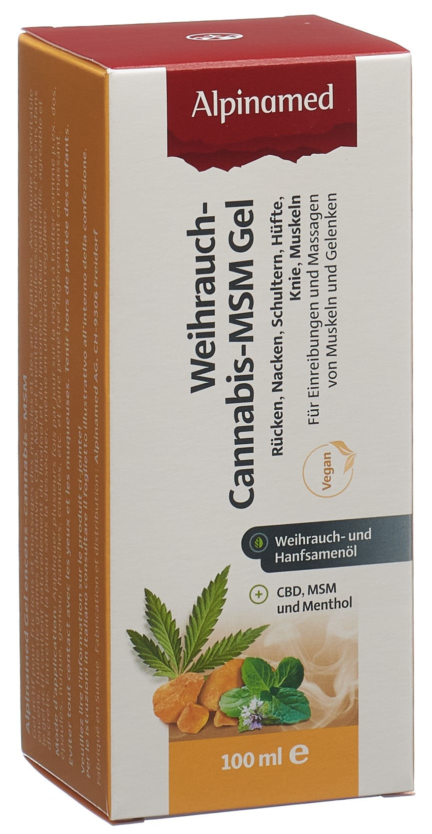 ALPINAMED Gel Encens Cannabis MSM Soulage Douleurs | 100 ml