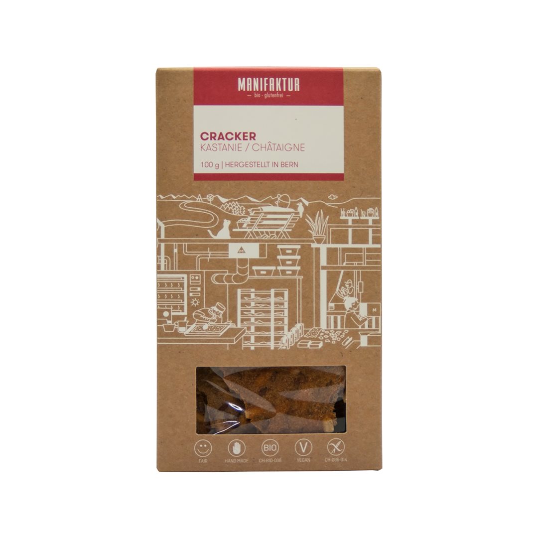 MANIFAKTUR Cracker Châtaigne Bio 100 g | Goût Naturel &amp; Croustillant