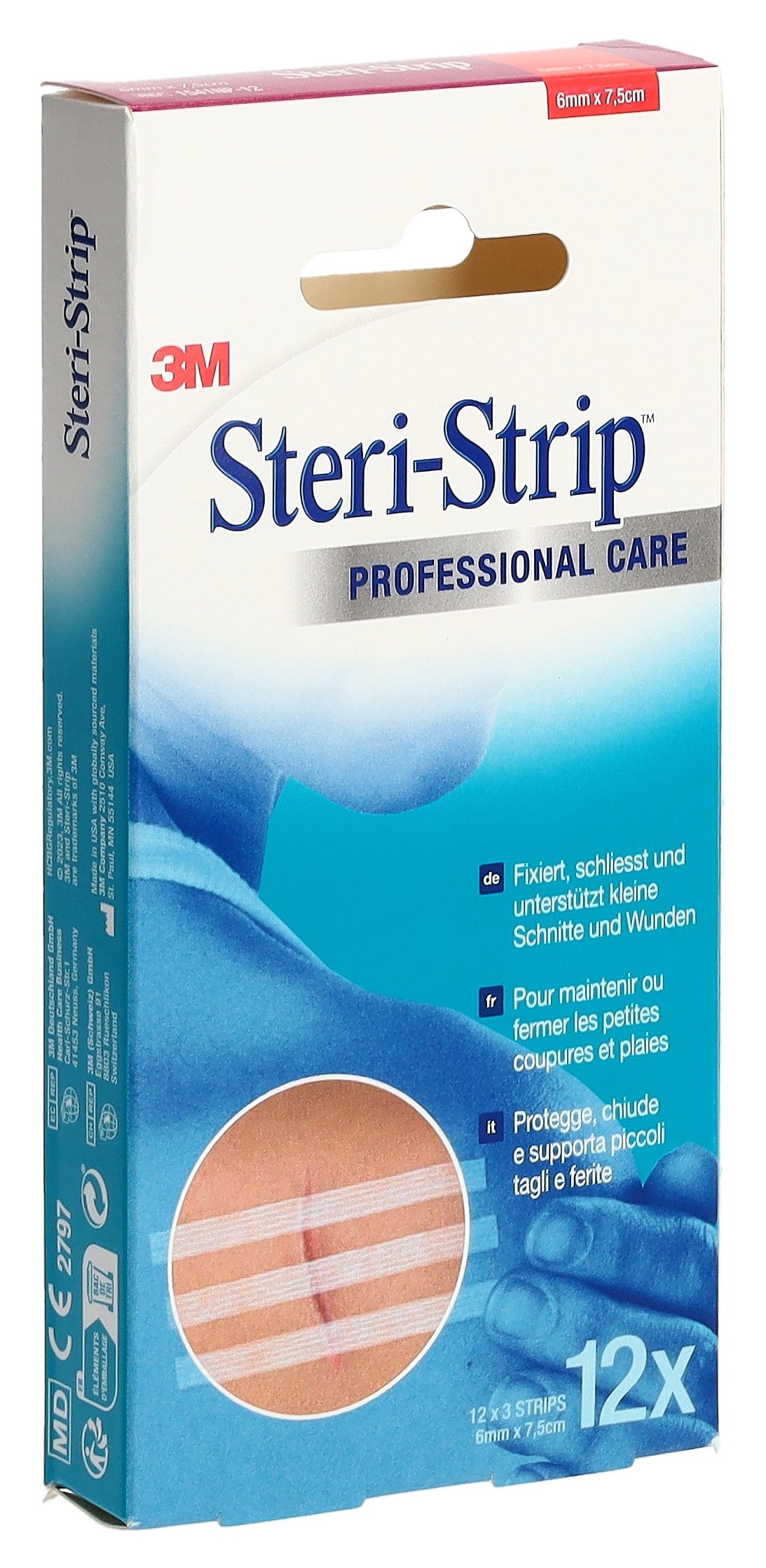 3M STERI STRIP 6x75mm blanc renforcé 12 x 3 pce