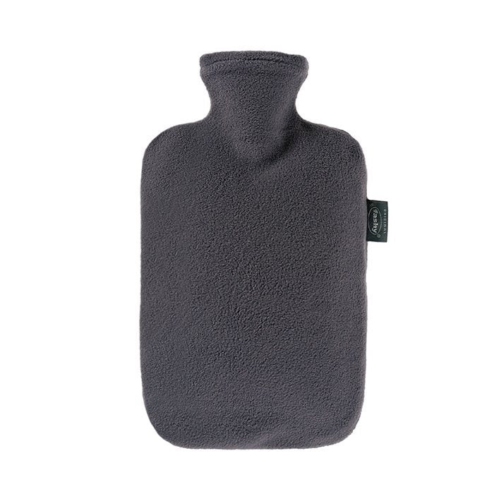 FASHY Bouillotte 2 L Housse Non-Tissé Anthracite Chaleur Apaisante | Confort Thermique