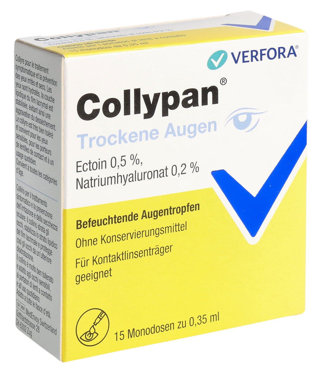Collypan Soulagement Yeux Secs 15 Monodoses 0.35 ml