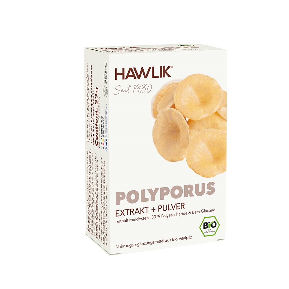 HAWLIK Polyporus Extrait &amp; Poudre 60 Capsules | Soutien Immunitaire Naturel