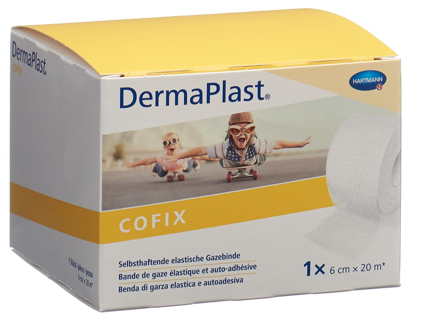 DERMAPLAST CoFix Pansement Compressif 6 cm x 20 m Blanc | Fixation Forte
