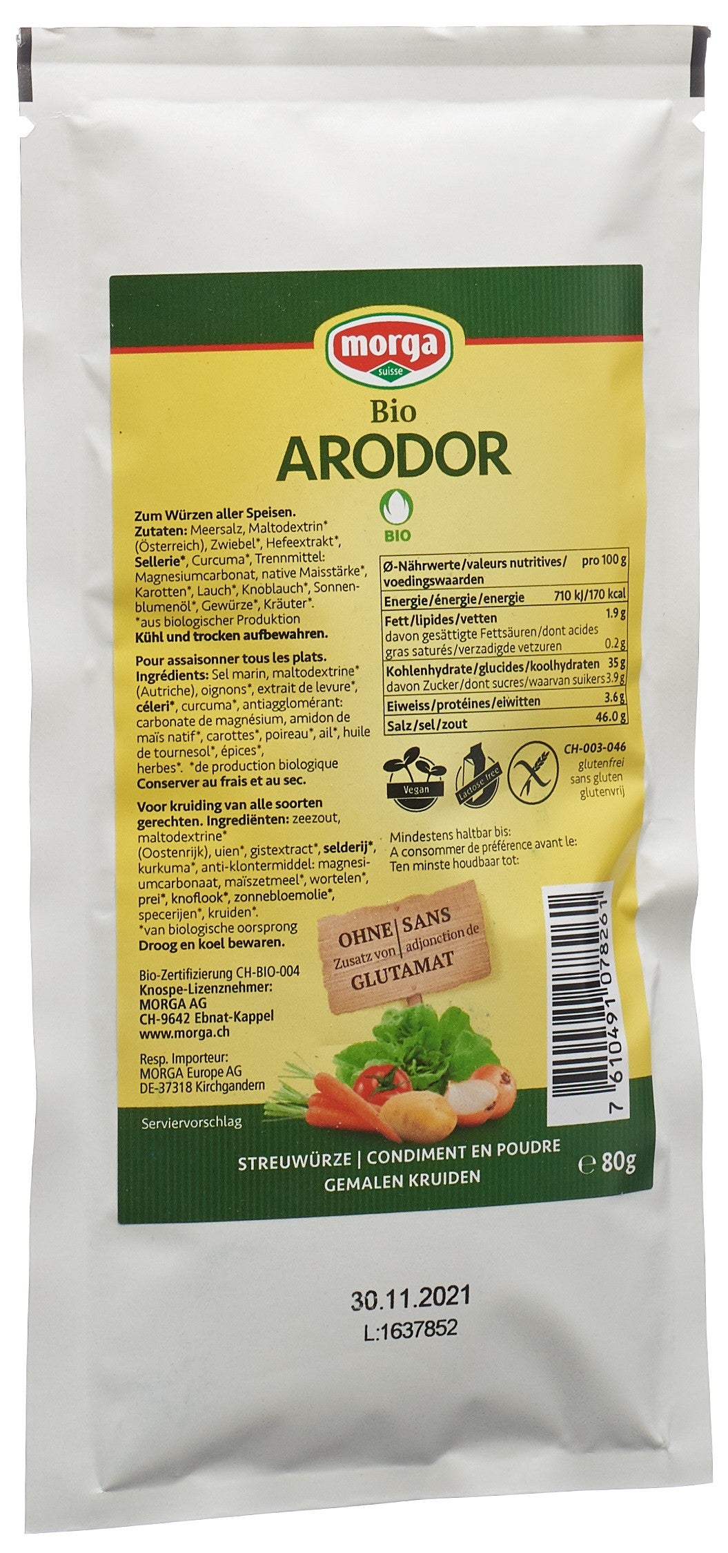 MORGA Arodor Condiment Bio Bourgeon 80 g | Aide Digestive Naturelle