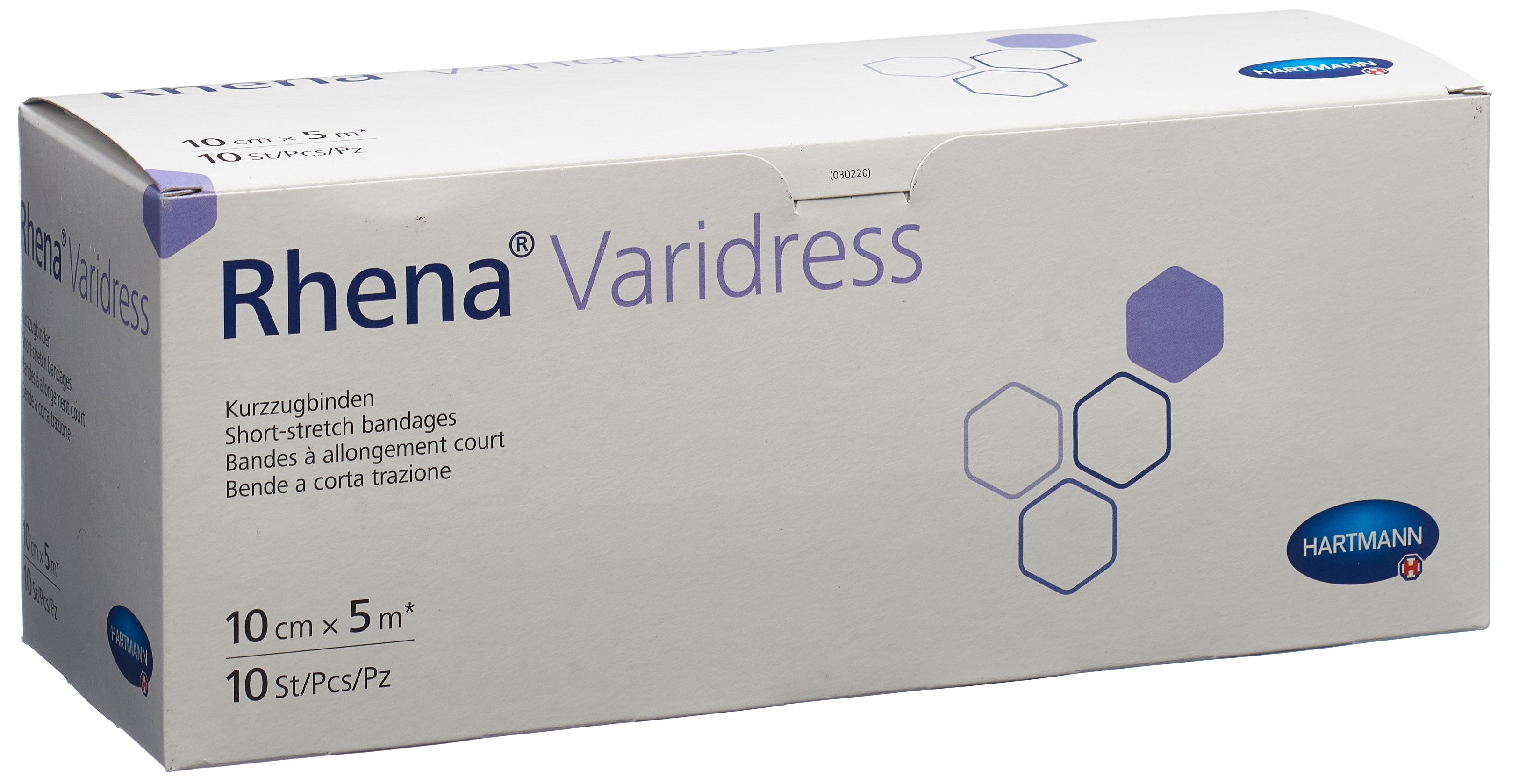 RHENA Varidress Pansement Compressif 10 cm x 5 m Chair 10 Pièces