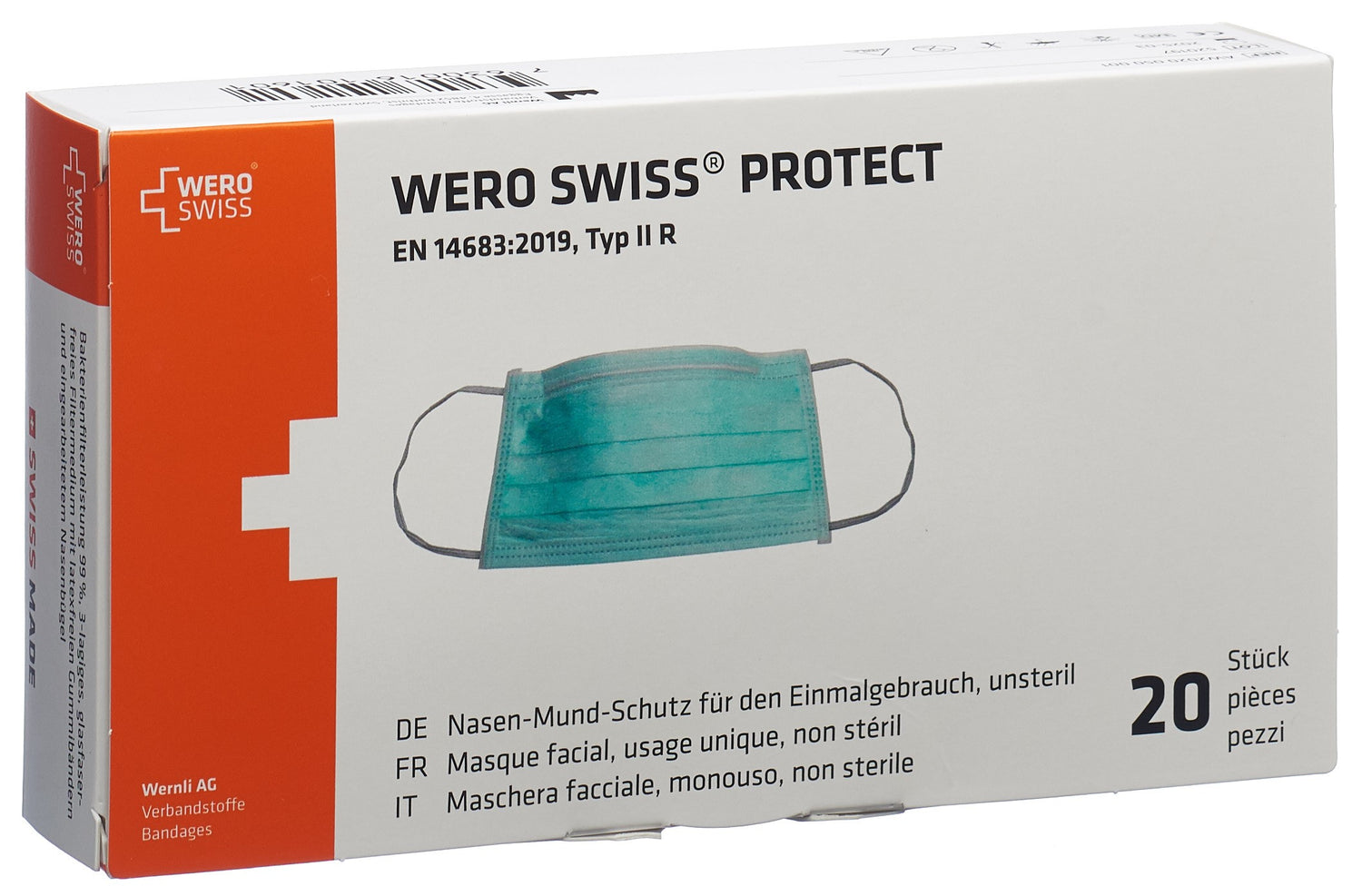 WERO SWISS protect masque type IIR 20 pce