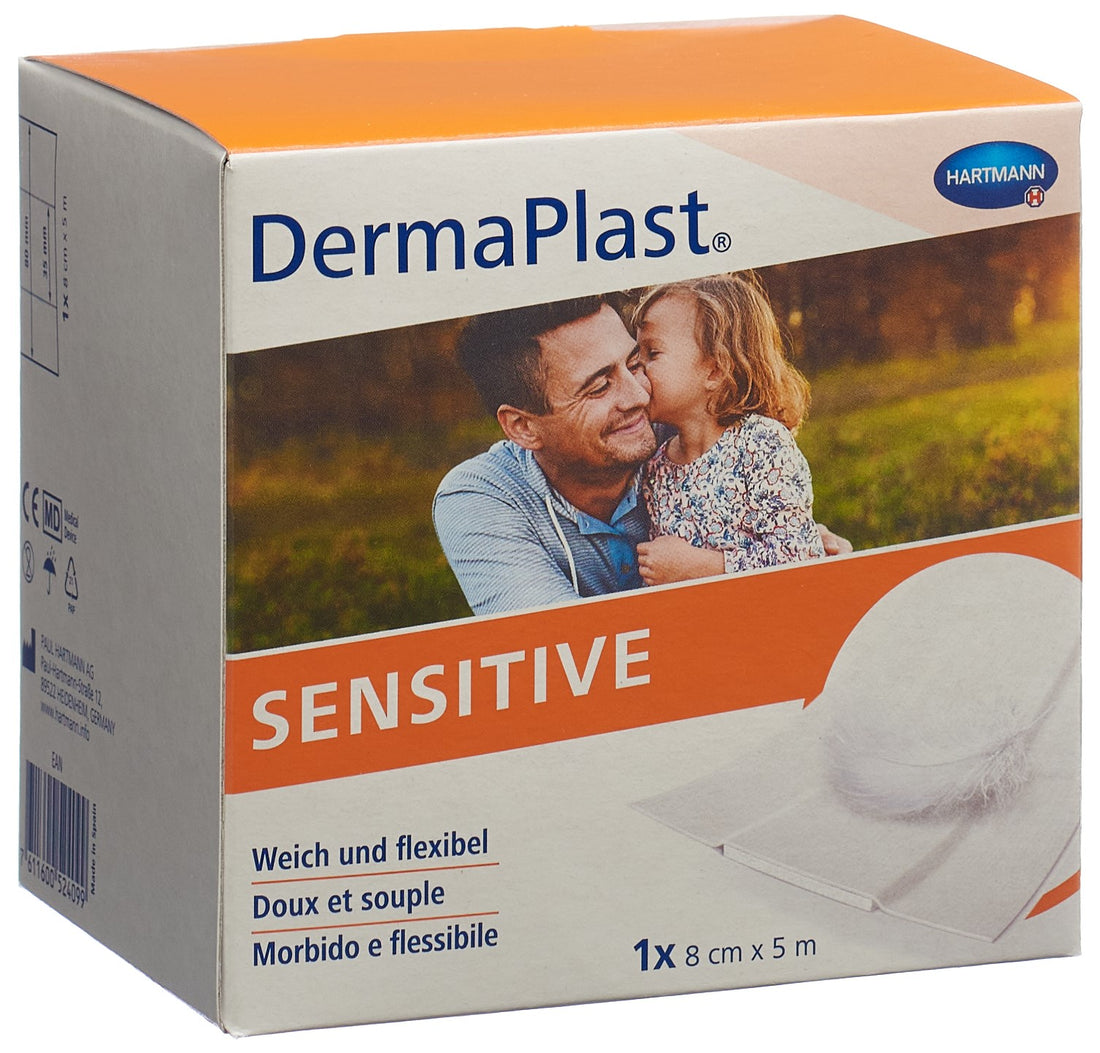 DERMAPLAST Sensitive Pansement Rapide 8 cm x 5 m Rouleau