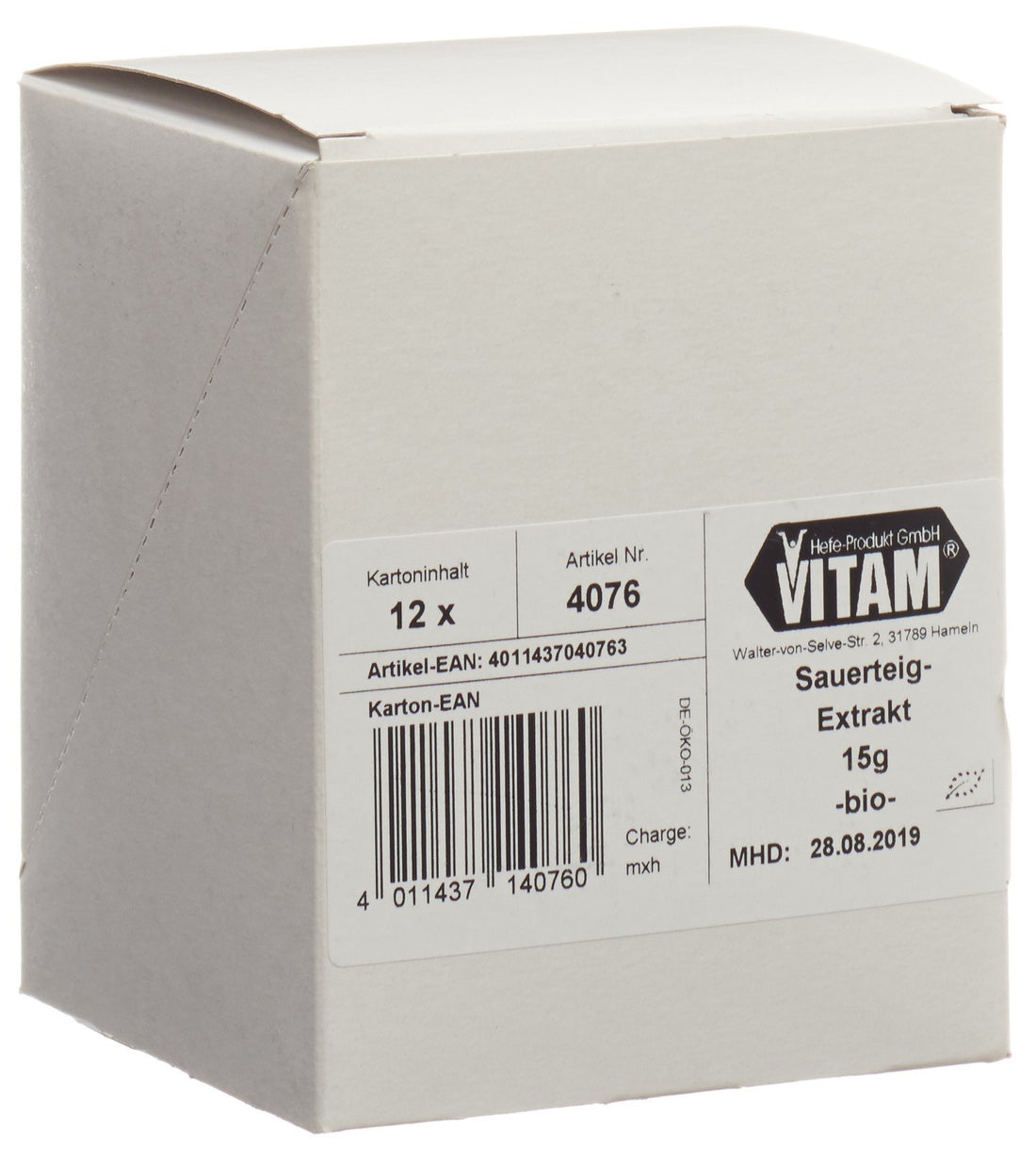 VITAM extrait levain bio 12 x 15 g