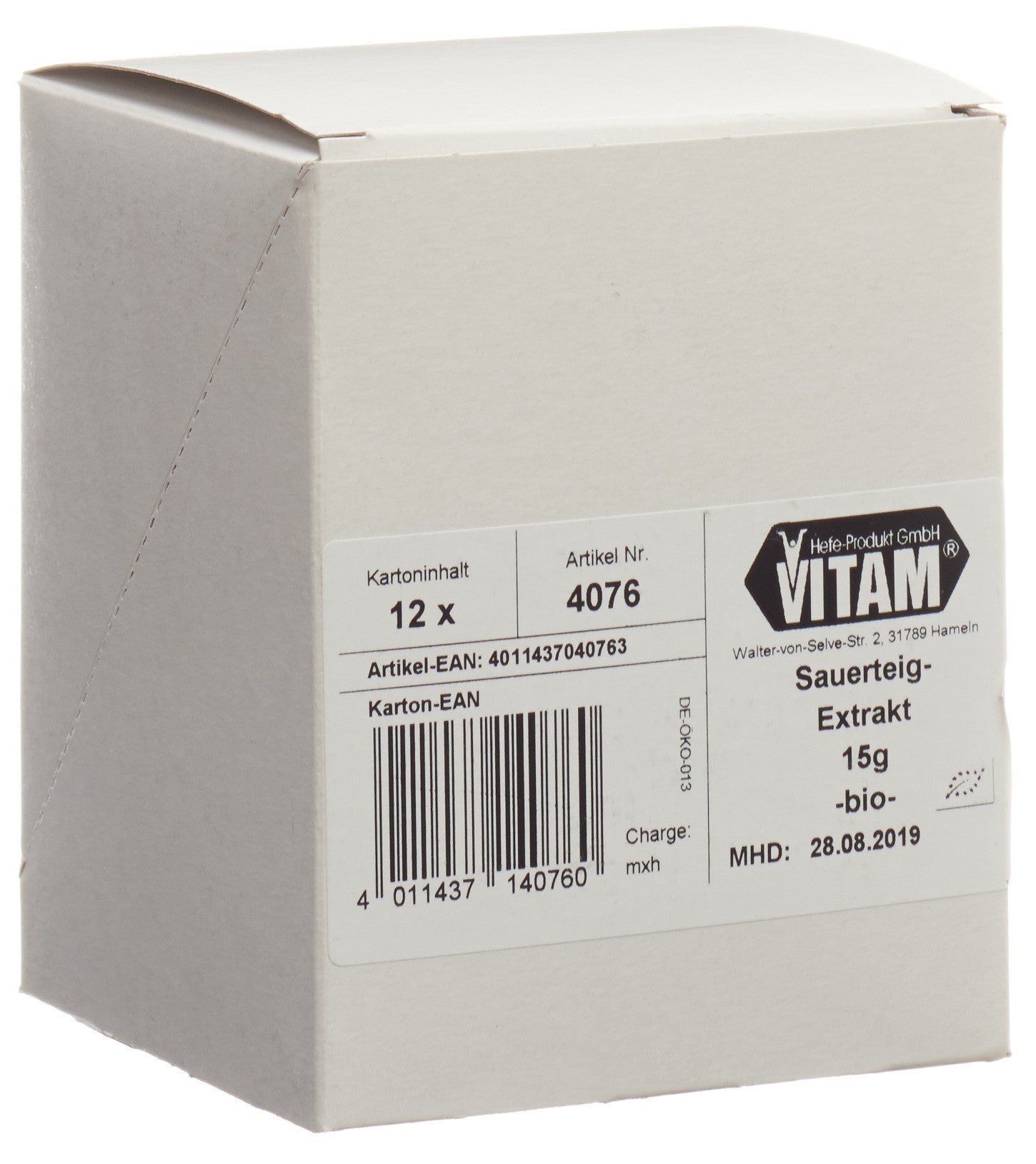 VITAM extrait levain bio 12 x 15 g