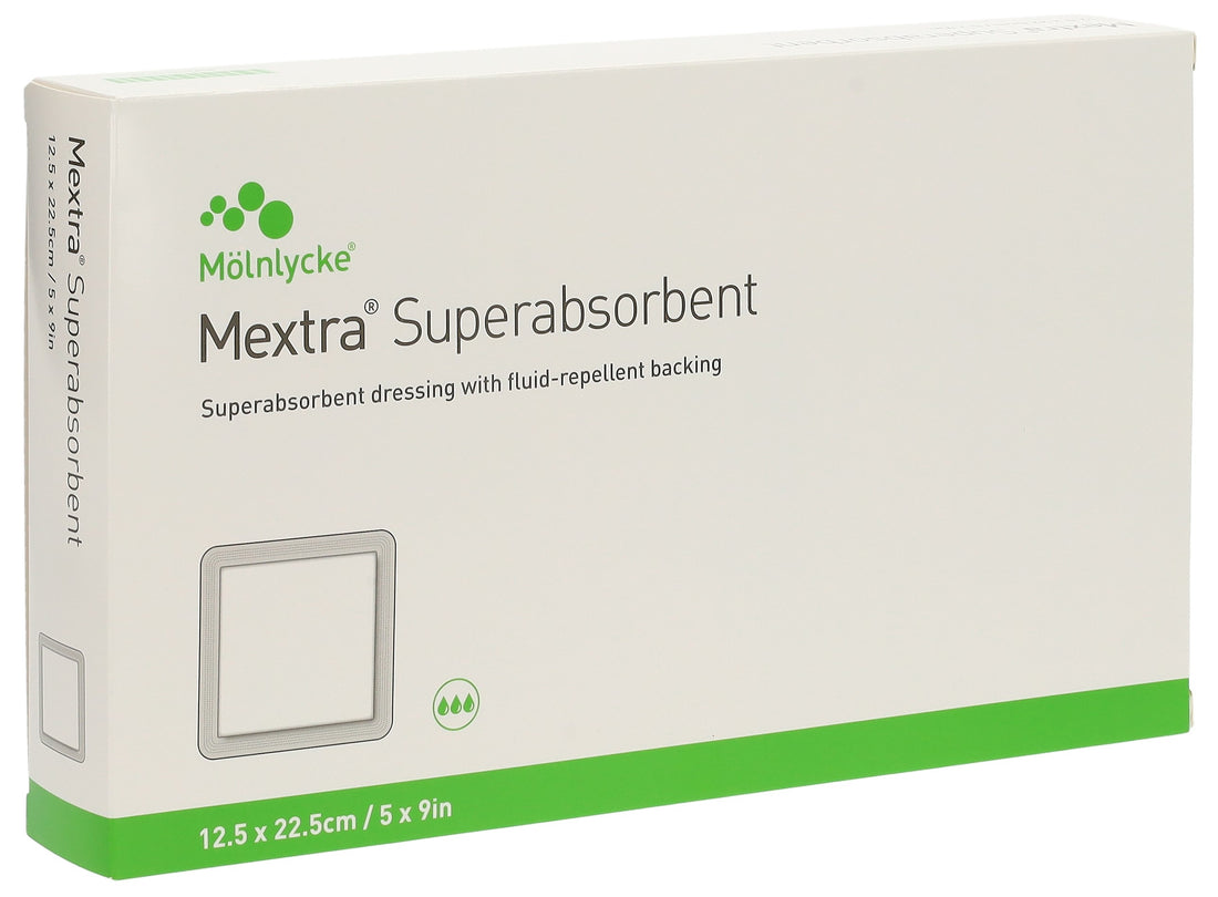 MEXTRA Pansement Superabsorbant Cicatrisation Rapide 10 Pièces 12.5 x 22.5 cm