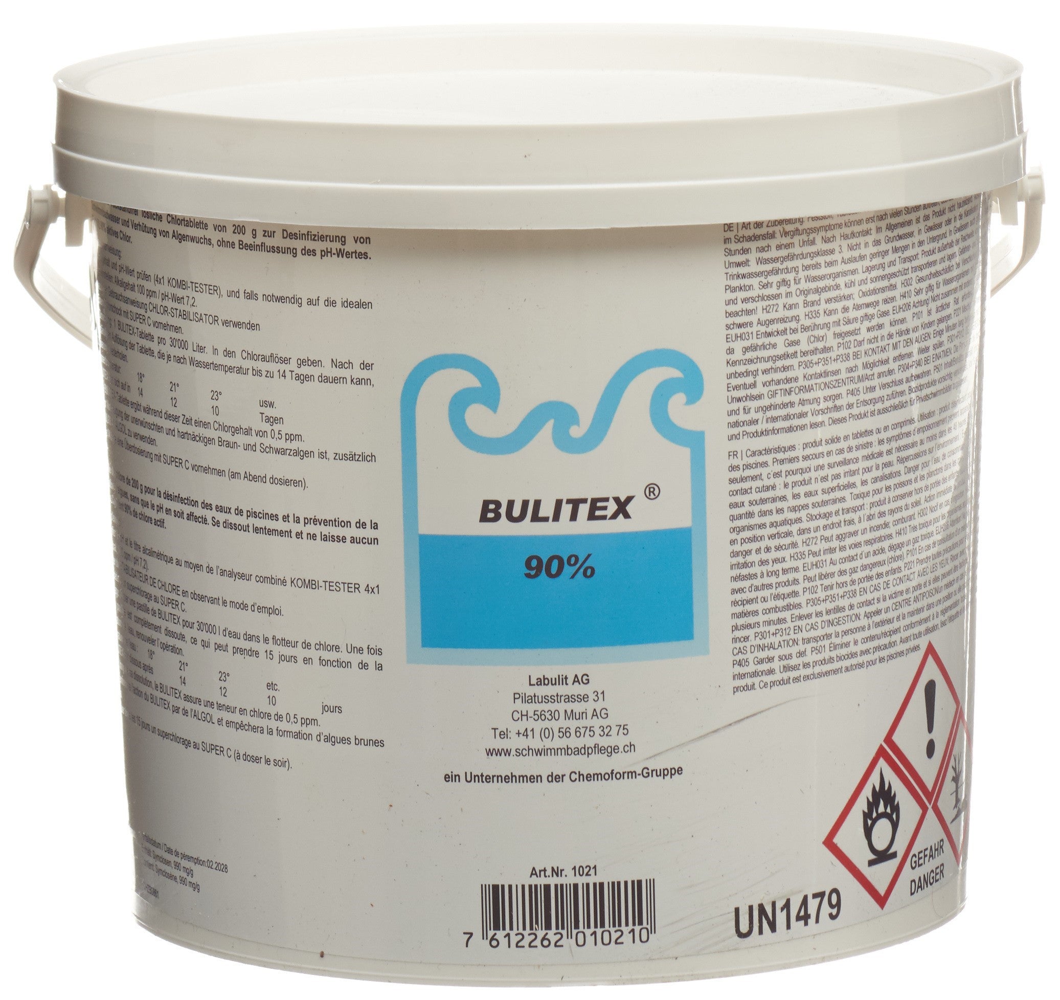 BULITEX Chlore 3kg Désinfectant Piscine | Comprimés Efficaces
