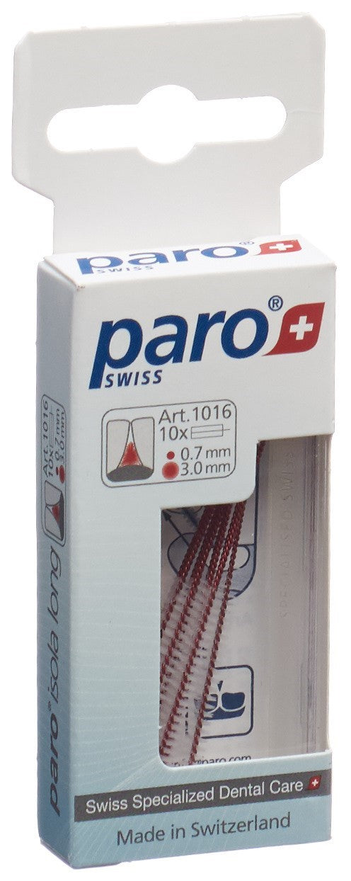 PARO Isola Long Brossettes Interdentaires X-Fin Rouge 3mm | Lot 10