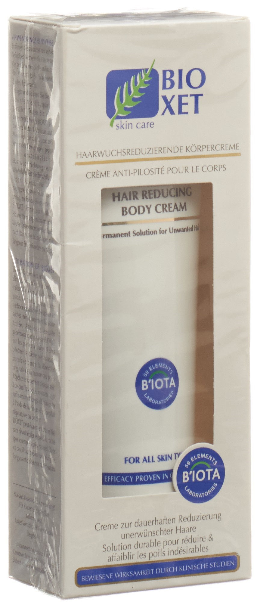BIOXET Crème Corporelle Réductrice de Pilosité | 130 ml