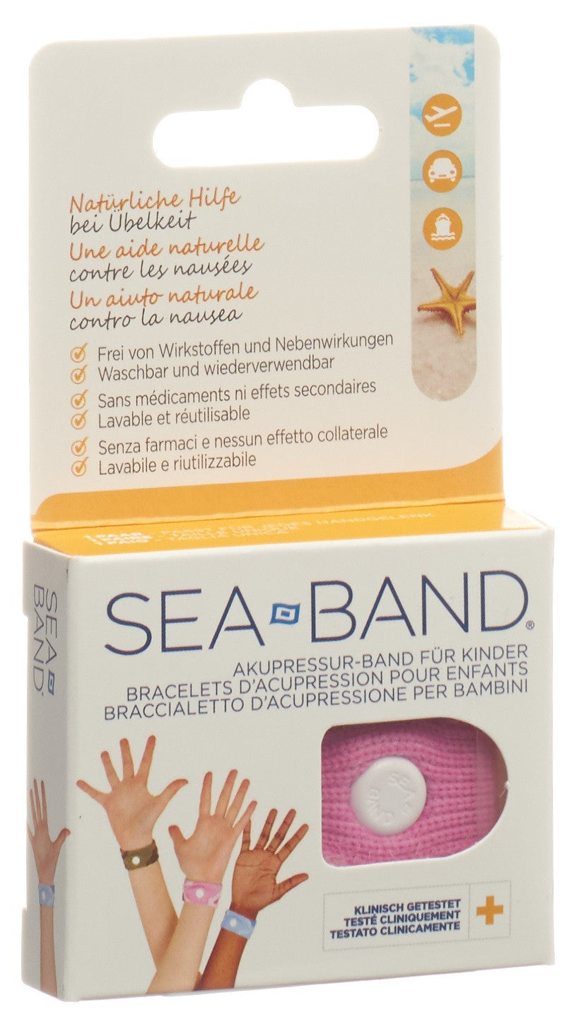 SEA-BAND Bracelet Acupression Nausées Enfant Rose 1 Paire